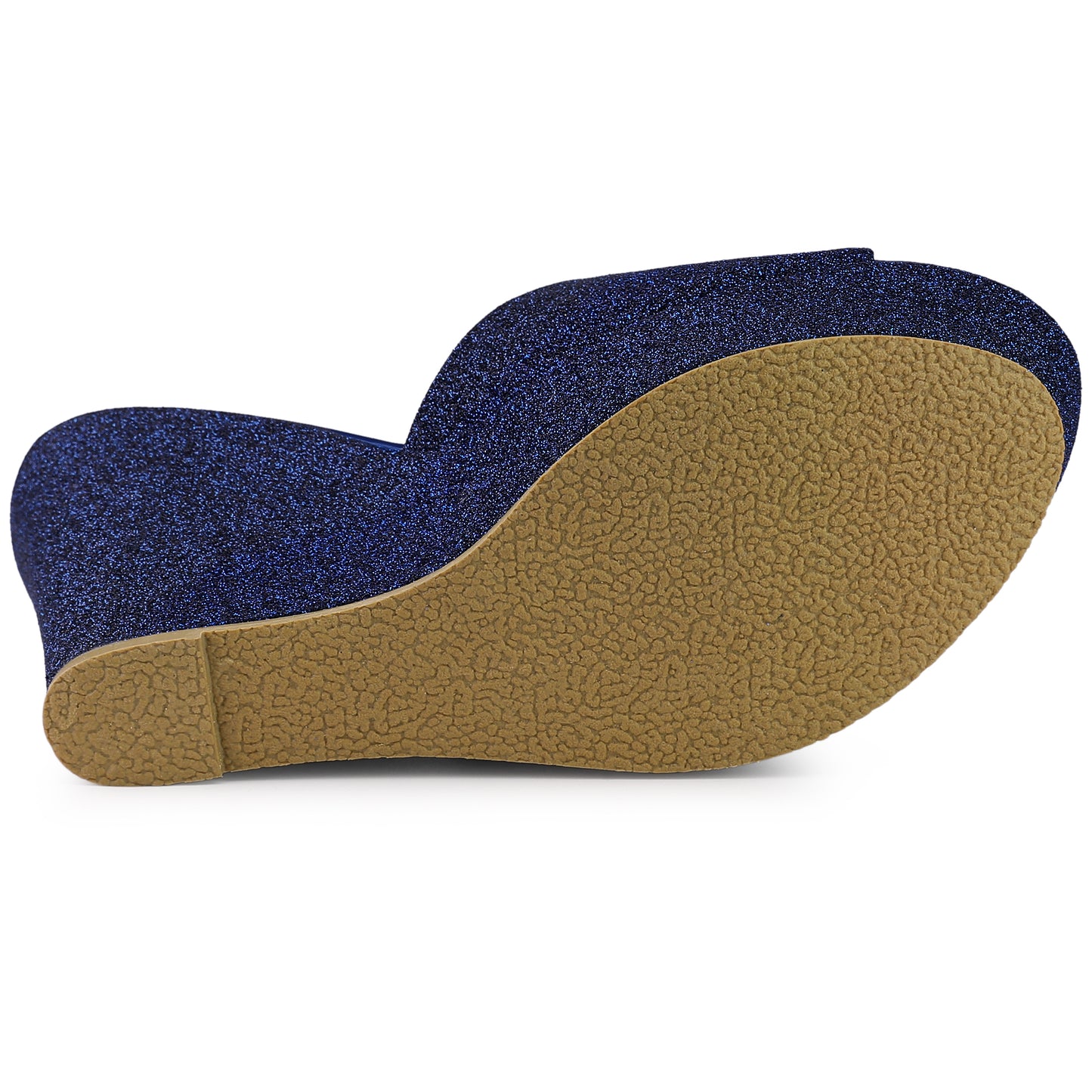 Women's Glitter Platform Slip On Wedge Heels Sandals