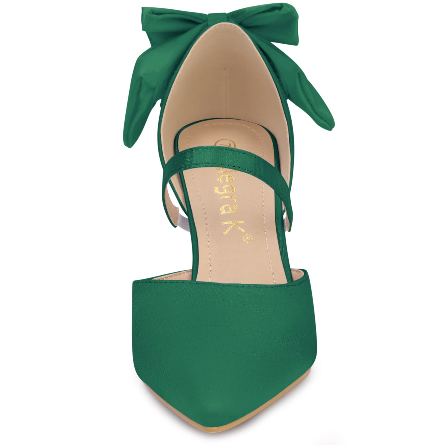 Women's Pointed Toe Bow Satin Stiletto Heels Pumps