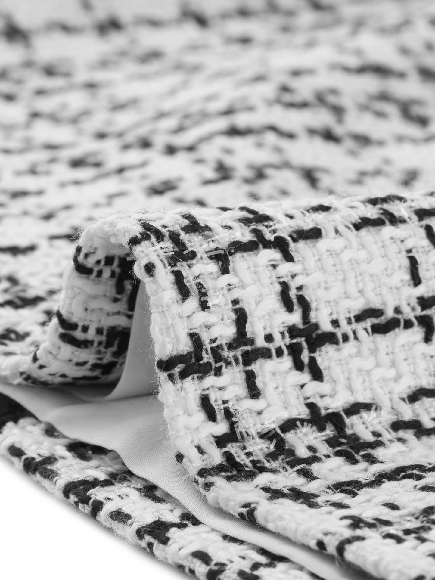 Minifalda de oficina elegante y ajustada con cintura alta y botones decorados de tweed para mujer