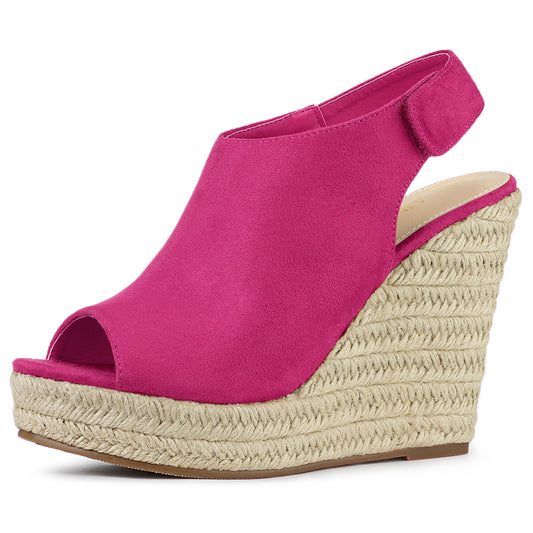 Sandalias de cuña con plataforma y tacón de alpargatas para mujer