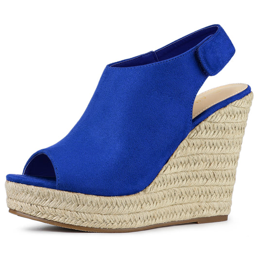 Sandalias de cuña con plataforma y tacón de alpargatas para mujer