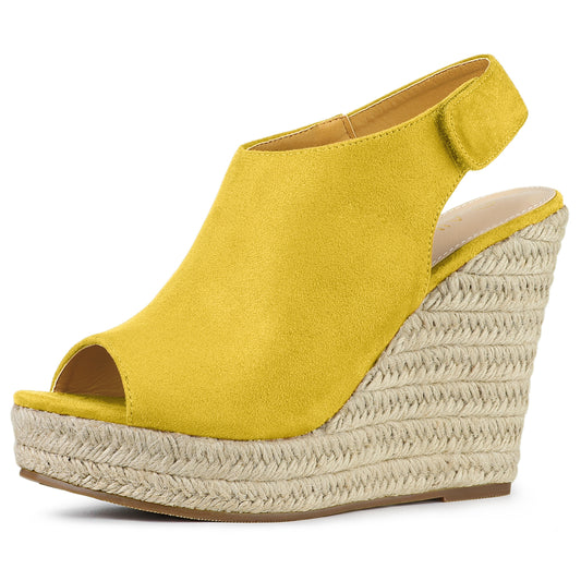 Women's Espadrille Platform Heeled Wedges Sandals