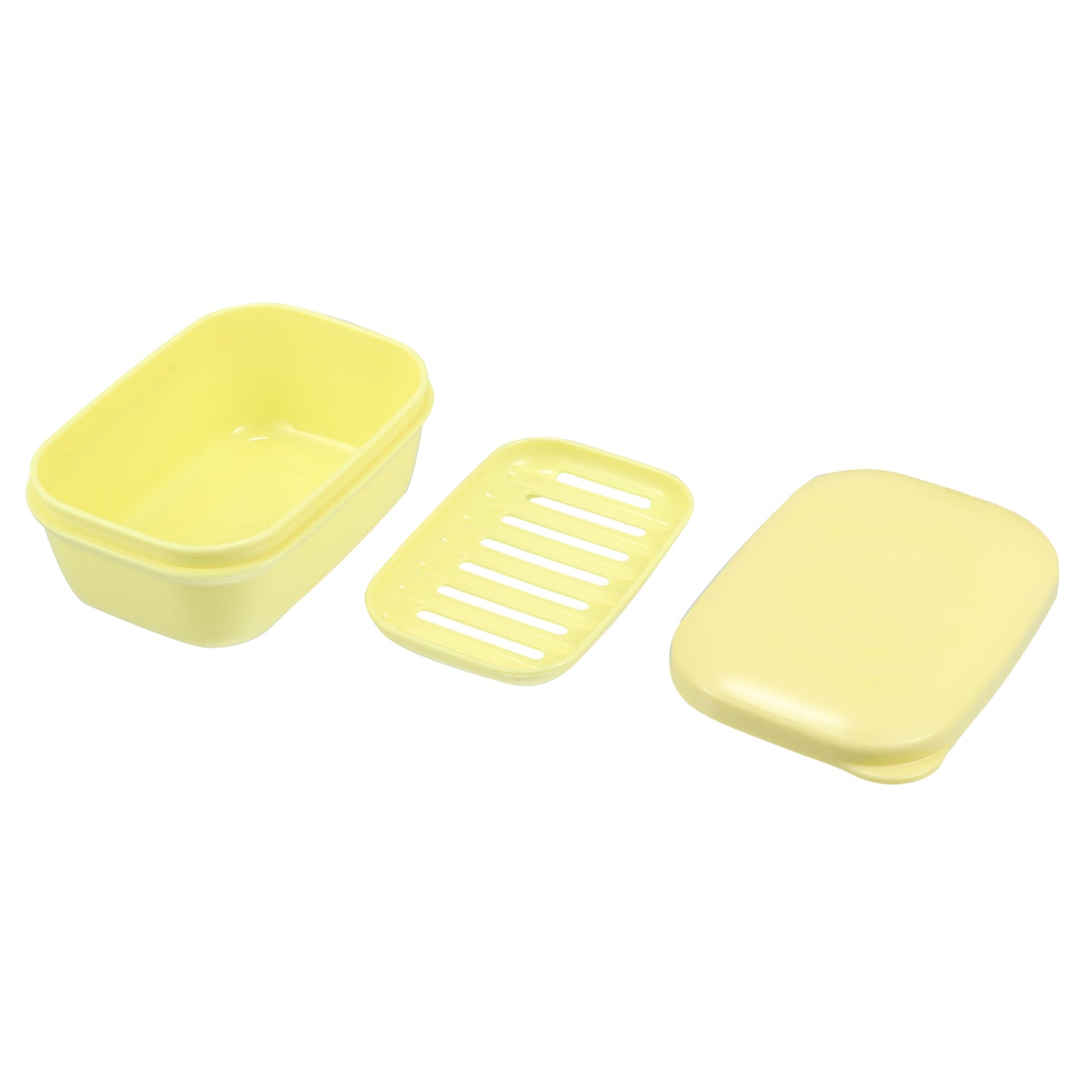 Plastic Soap Dish Soap Storage Box for Home Bathroom Kitchen Yellow