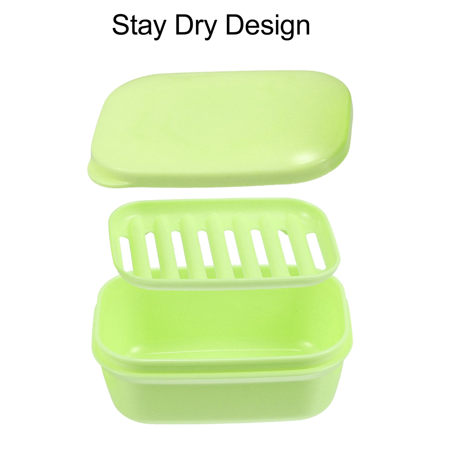 Plastic Soap Dish Soap Storage Box for Home Bathroom Kitchen Green
