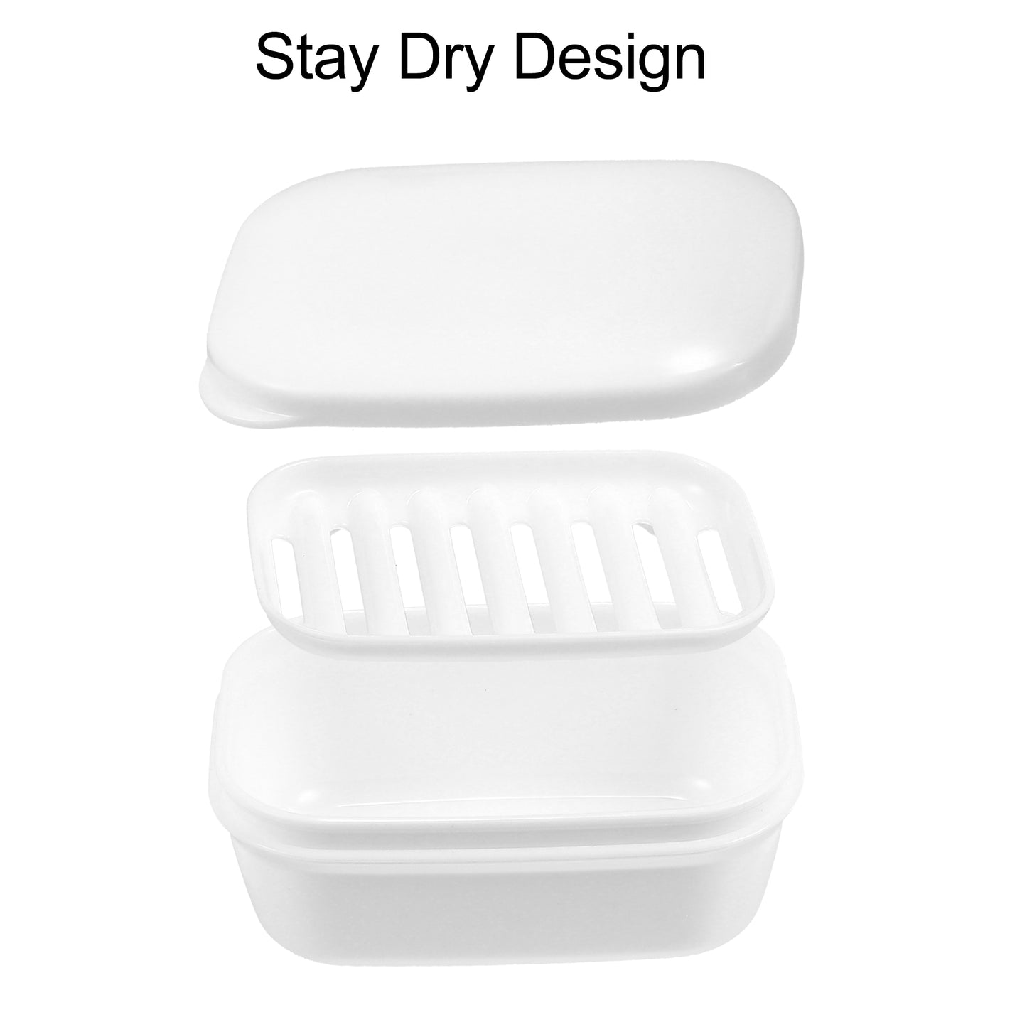 Plastic Soap Dish Soap Storage Box for Home Bathroom Kitchen White