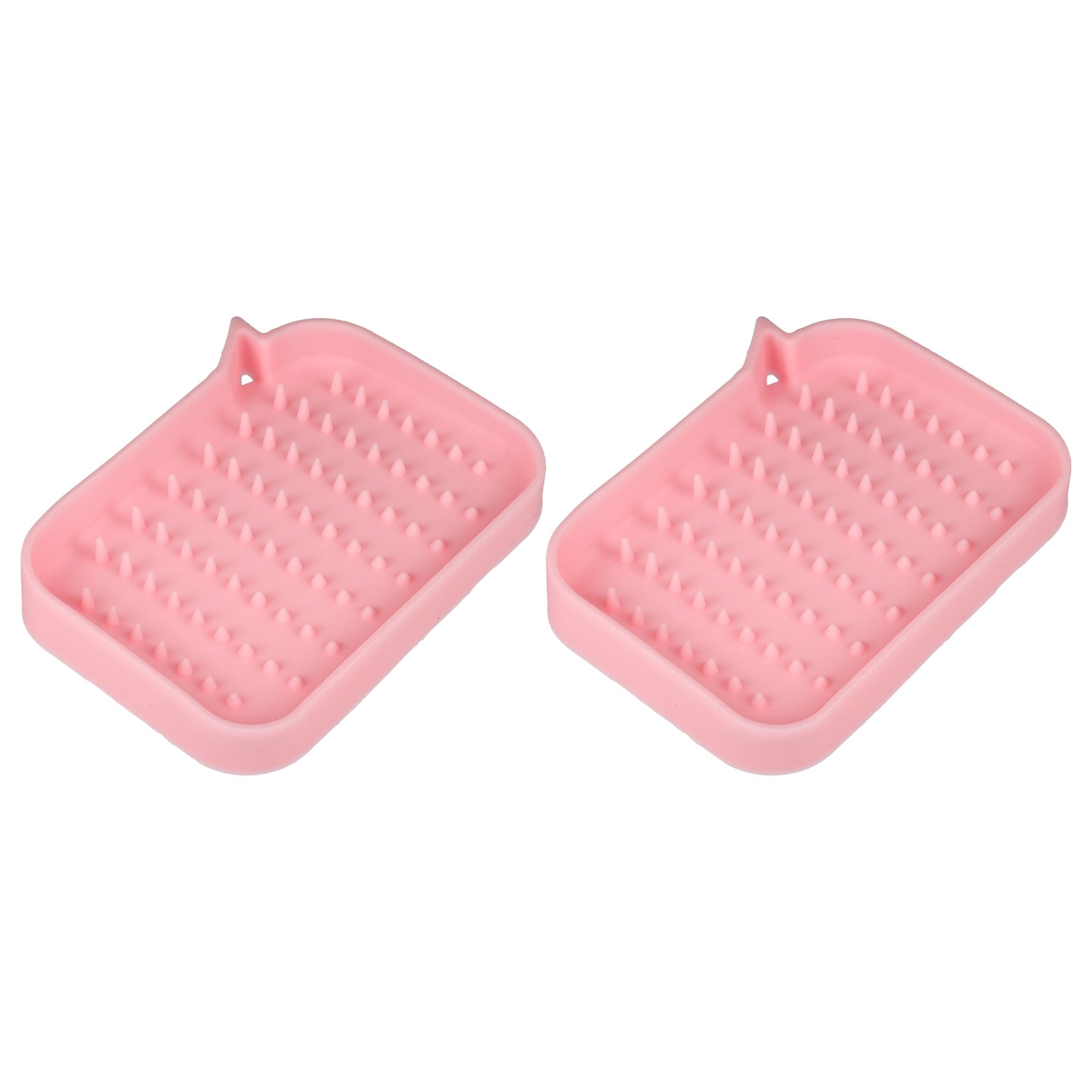 Jabonera de silicona, para guardar jabón en seco y limpiar, 2 unidades, color rosa