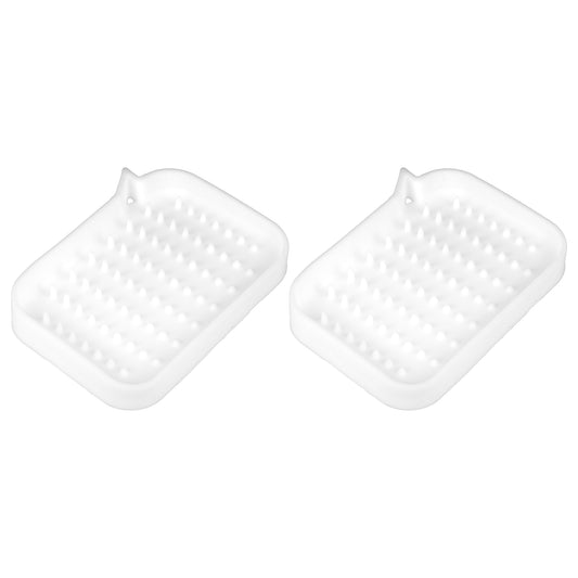 Jabonera de silicona, para guardar jabón en seco y limpiar, 2 unidades, color blanco