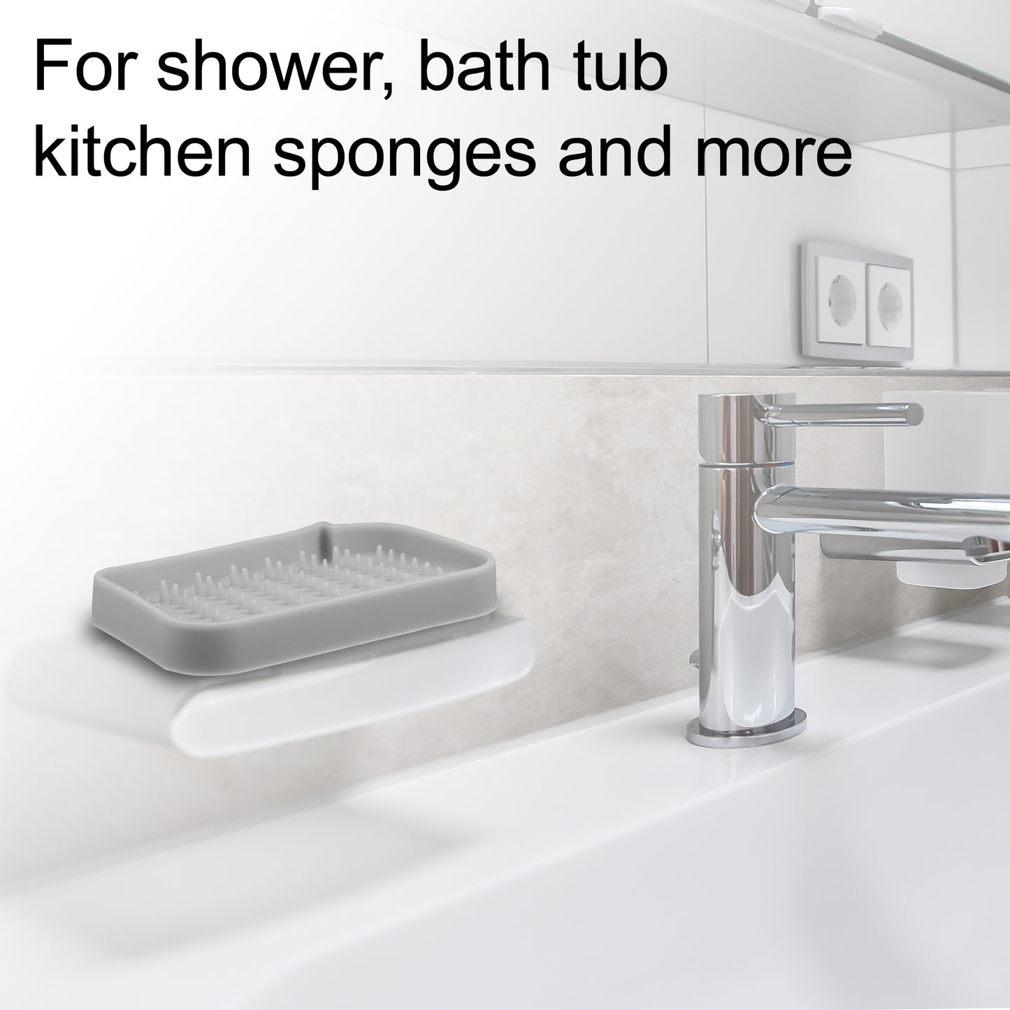 Silicone Soap Dish, Keep Soap Dry Cleaning Storage, 2 Pcs Gray