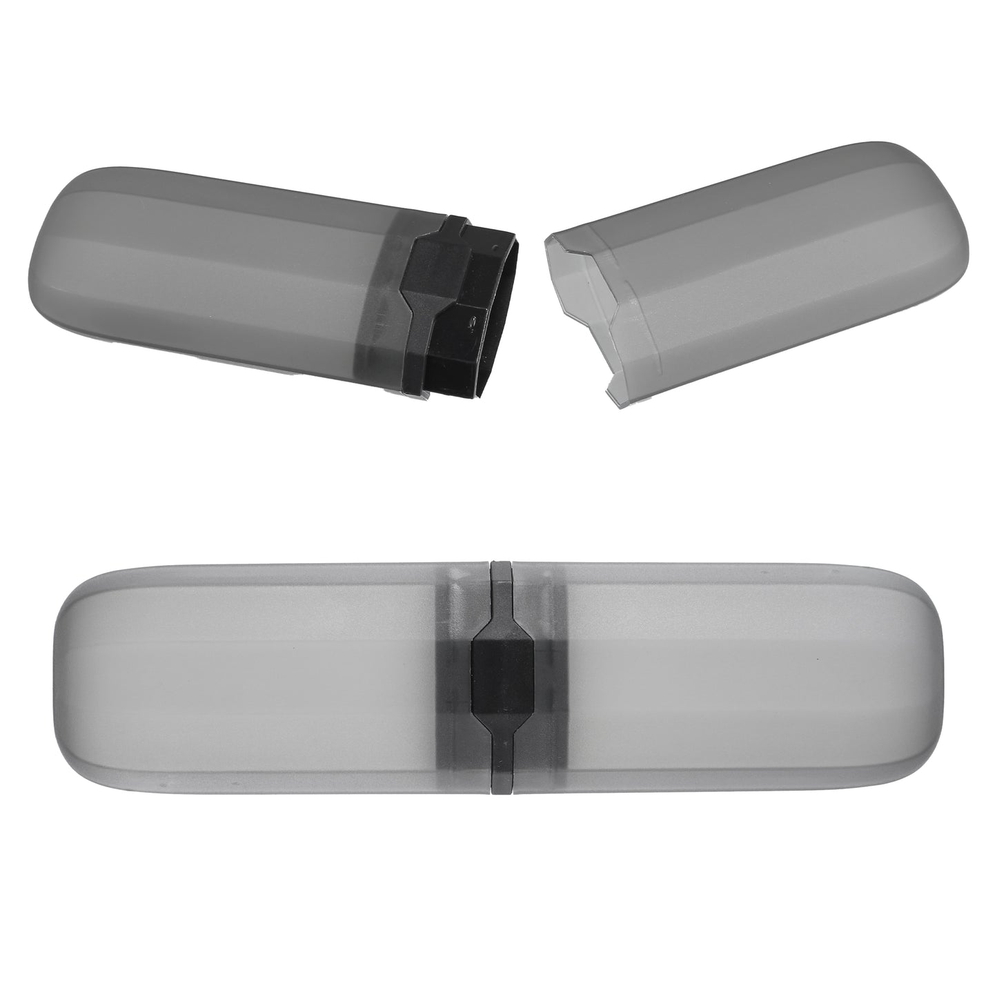 Estuche de plástico para cepillos de dientes, estuche de viaje, 7.87" x 2.17", color negro