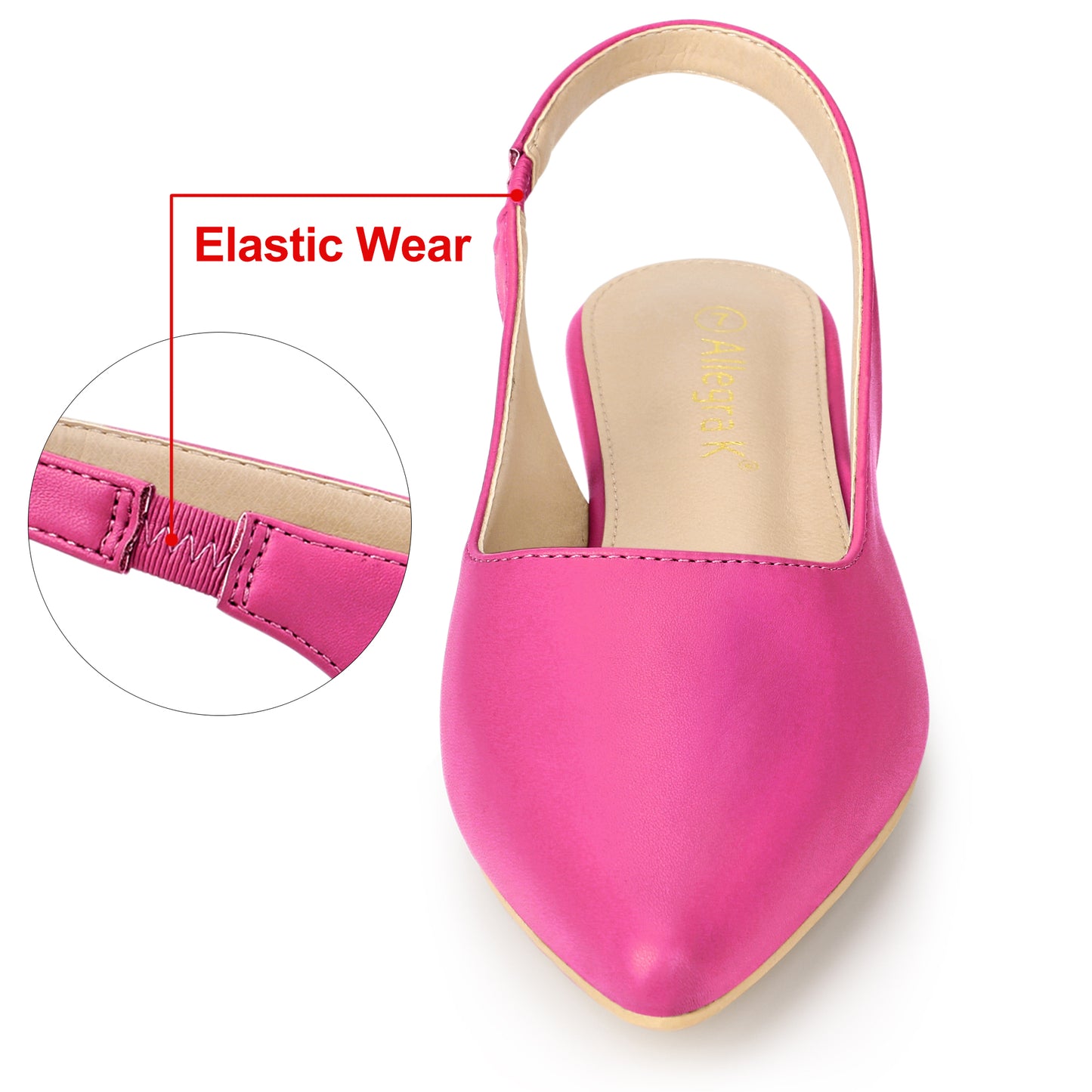 Women's Pointed Toe Pumps Slingback Flat Pumps