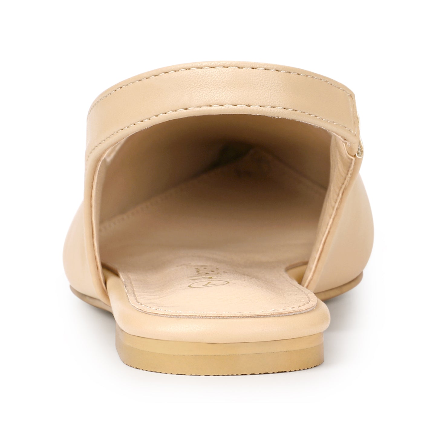 Zapatos de tacón de punta puntiaguda para mujer, zapatos planos con tira trasera