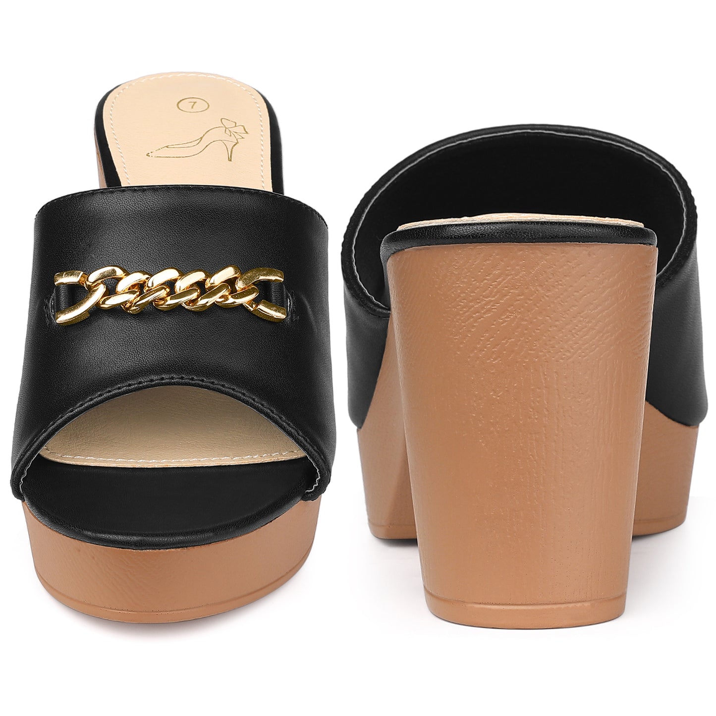 Sandalias de plataforma con tacón de bloque y punta abierta para mujer