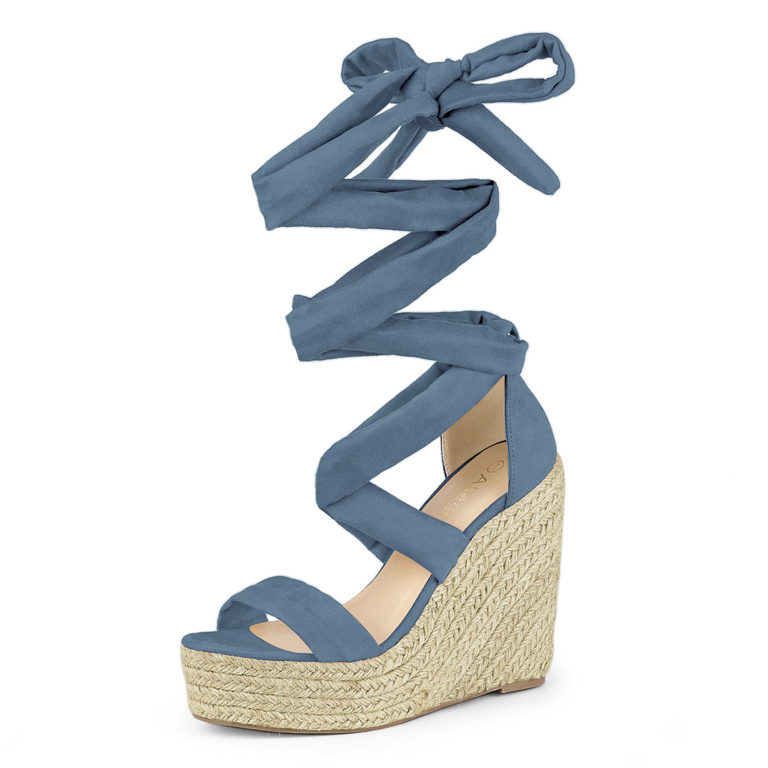 Alpargatas de mujer con plataforma, sandalias con cordones y punta abierta, cuñas y tacones