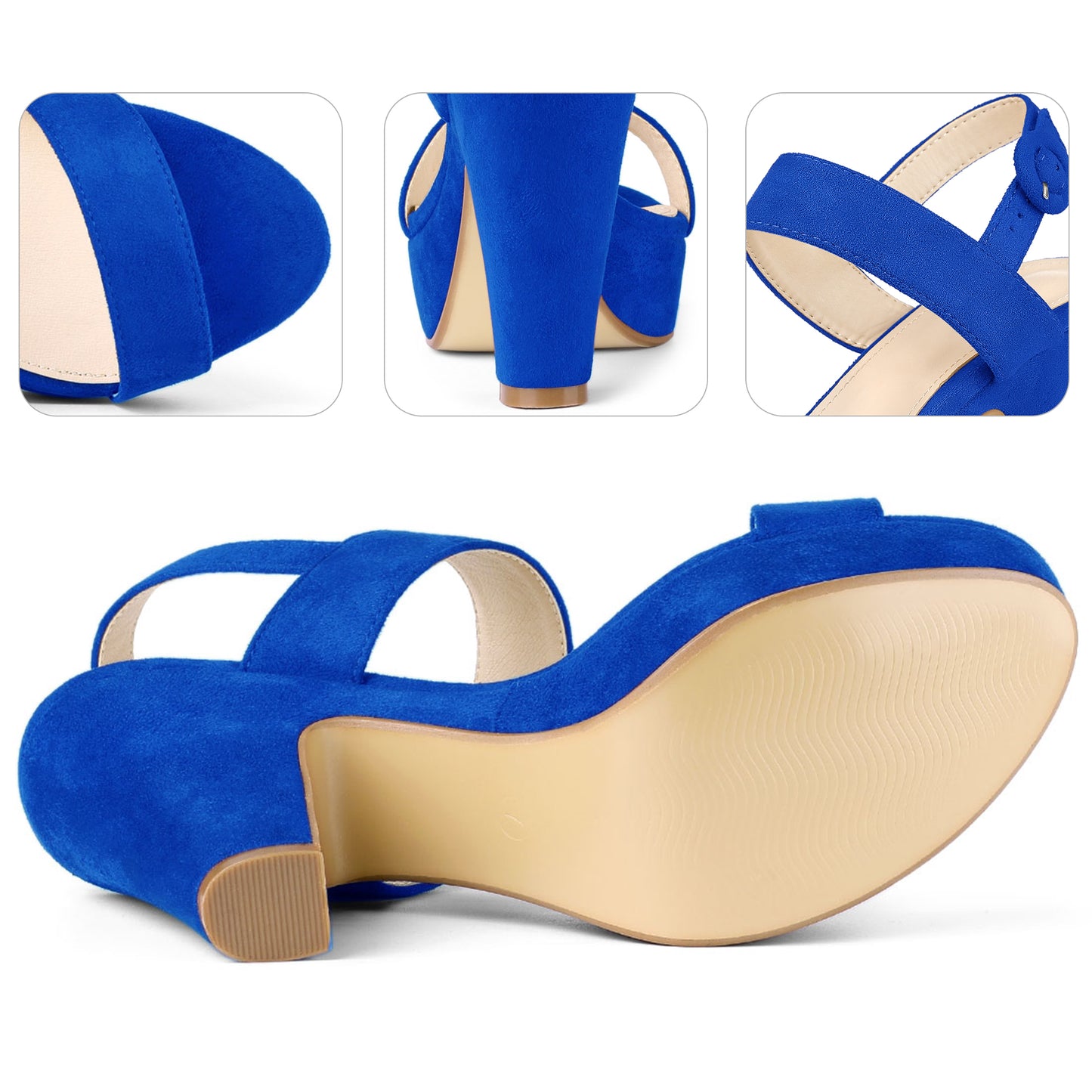 Women's Platform Slingback Block Heeled Sandals