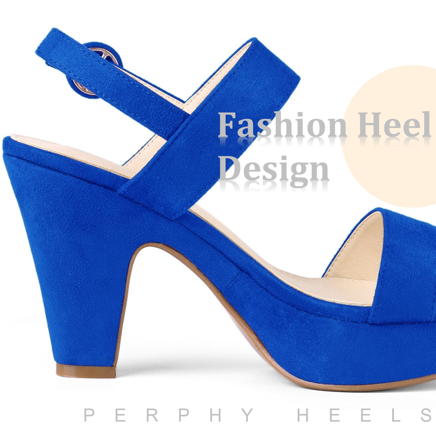 Women's Platform Slingback Block Heeled Sandals