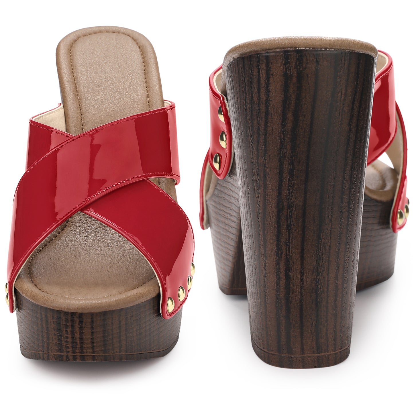 Women Platform Crisscross Strap Chunky Heels Sandals