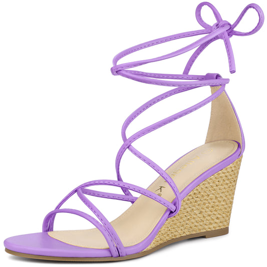 Women's Lace Up Strappy Wedge Heels Sandals