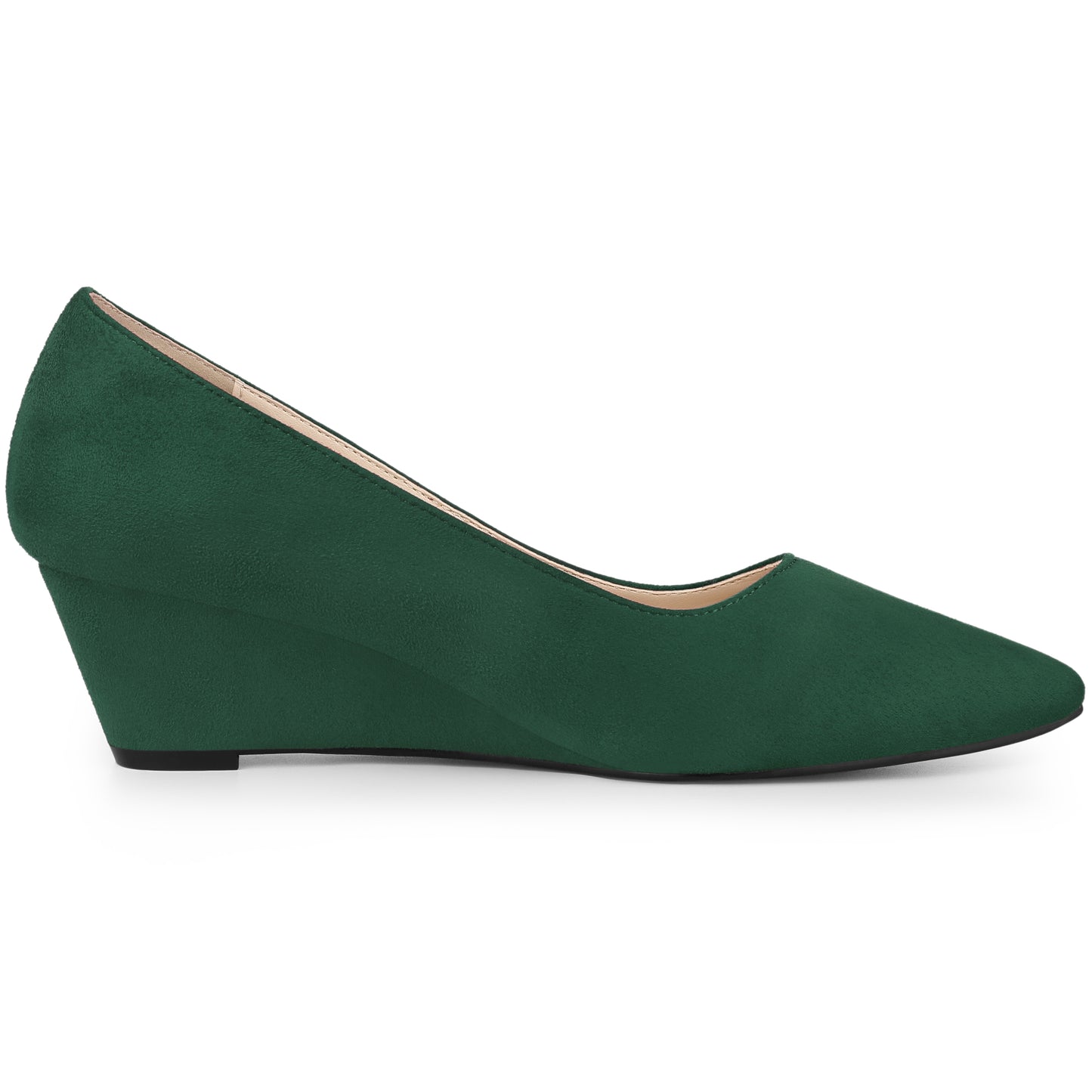 Women's Pointy Toe Slip On Wedges Heels Pumps