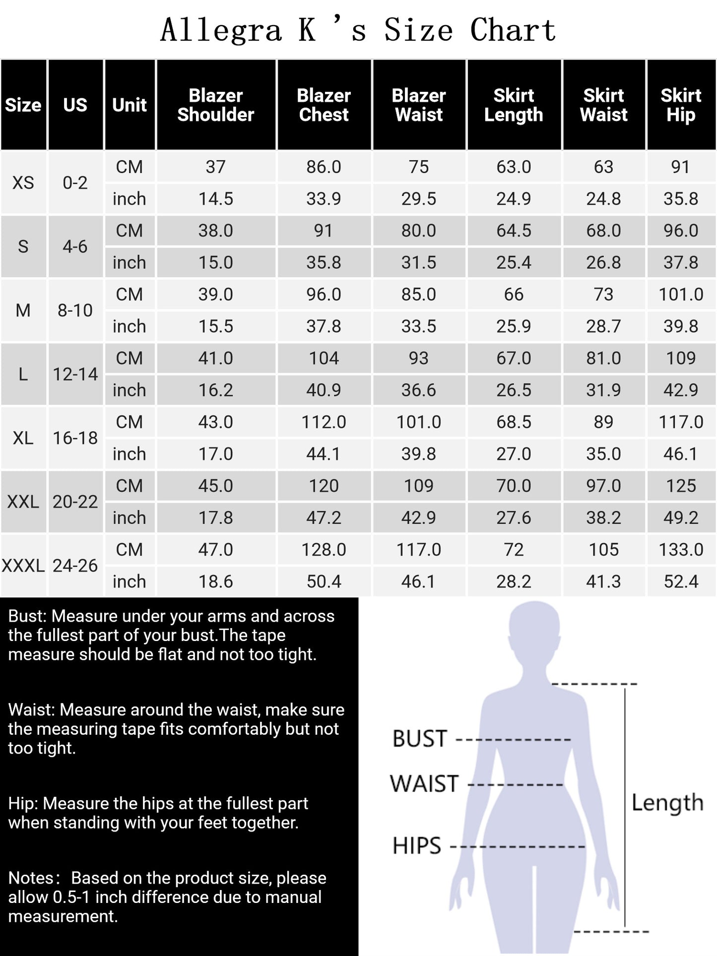 Women's 2 Piece Suit Skirt Set Business Casual Long Sleeve Blazer and Pencil Skirt (Available in Plus Size)