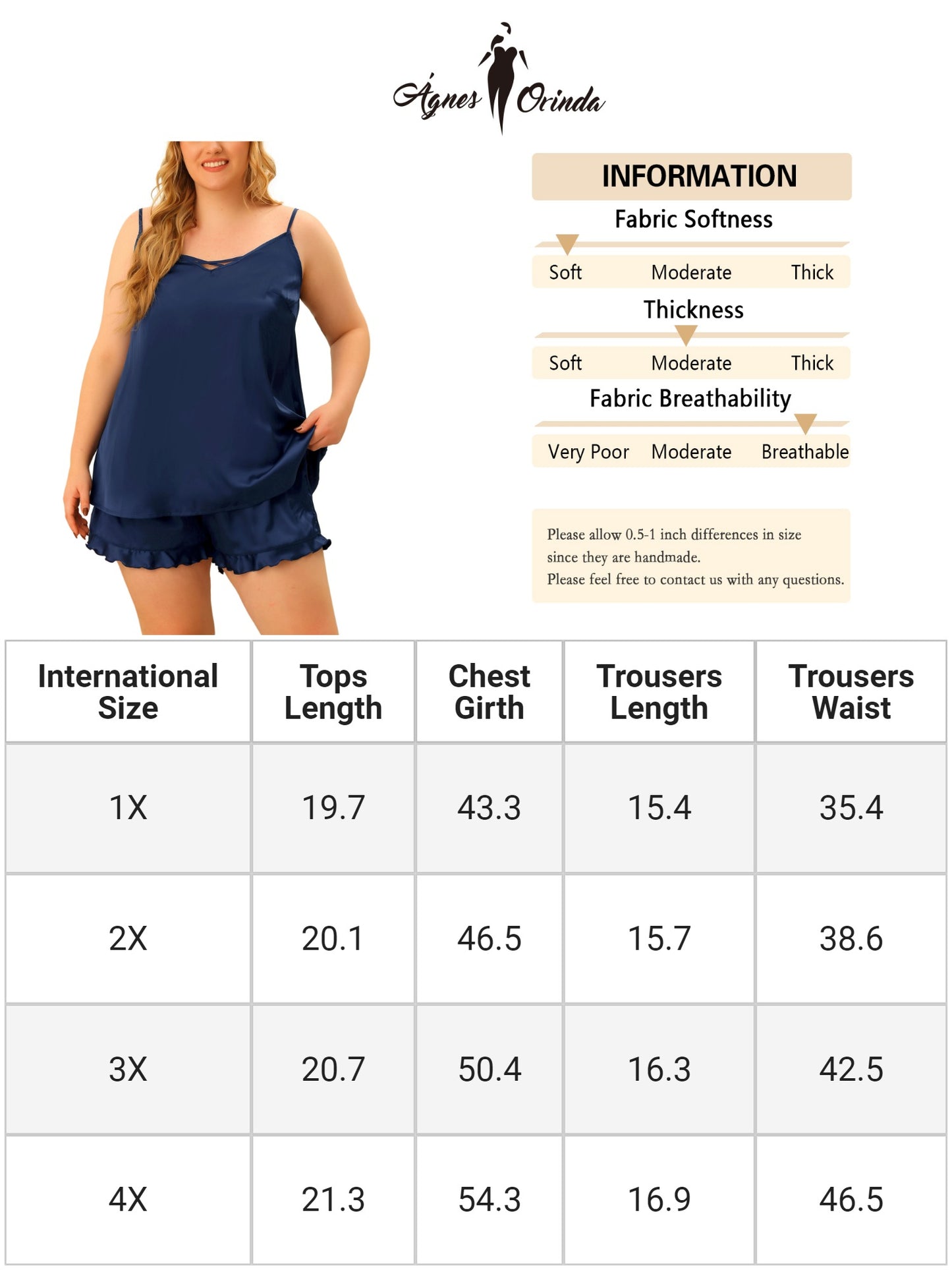 Women's Plus Size Satin Pajamas Summer Cami V Neck Sleeveless With Shorts Set Sleepwear