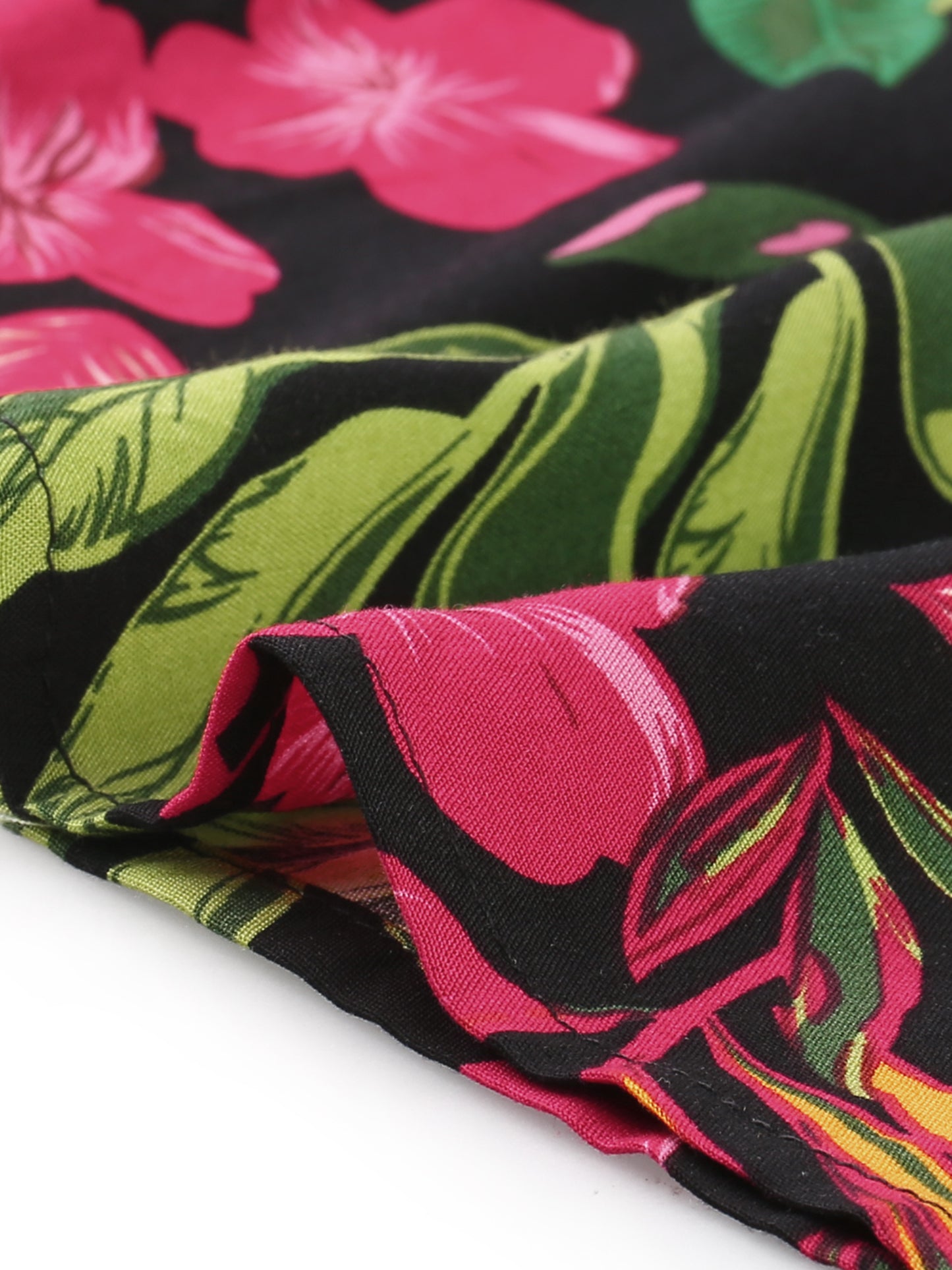 Women's Summer Beach Ruched Split Thigh Tropical Skirt