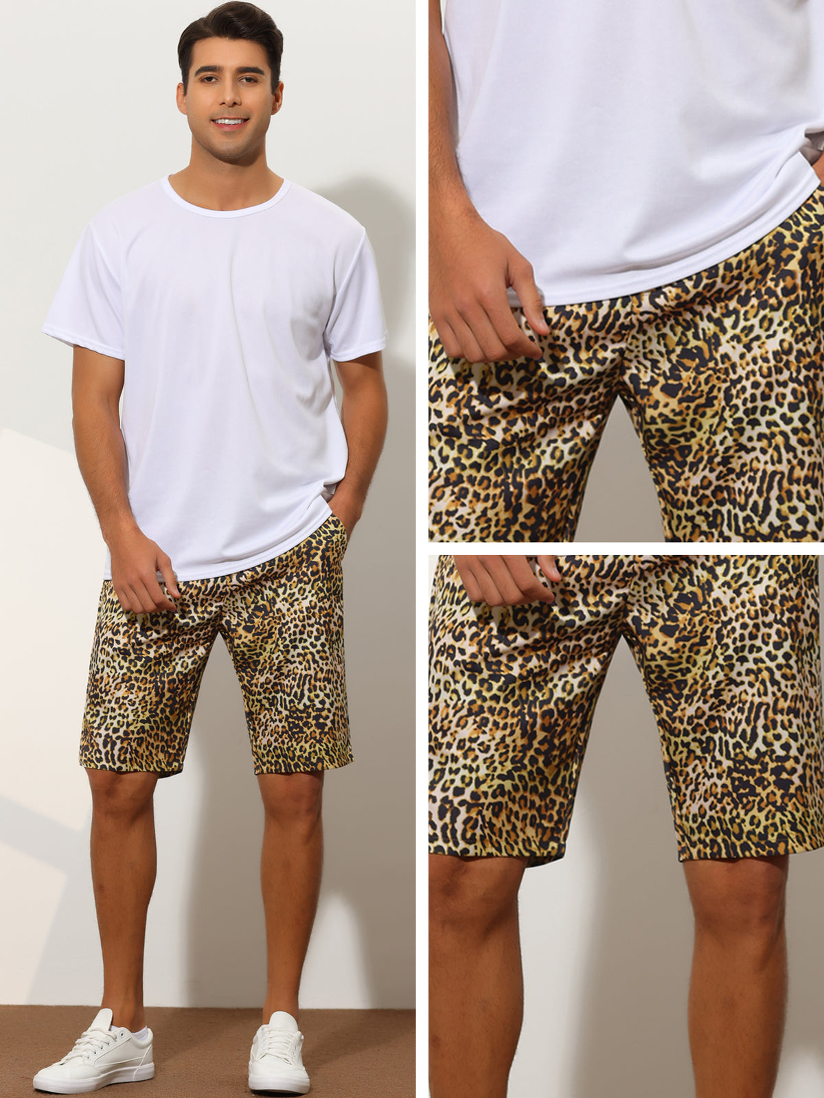 [PACK SALES] Men's 2 Pieces Regular Fit Summer Shorts Pants Animal Print Shorts