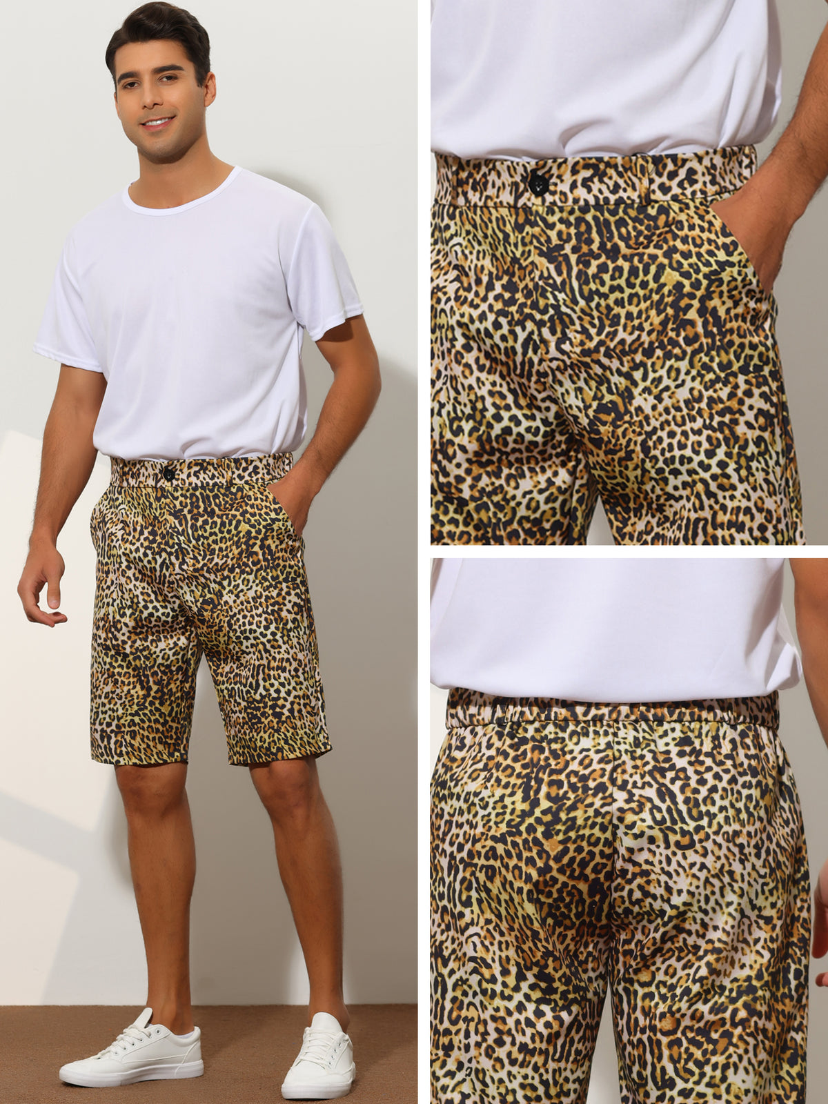 [PACK SALES] Men's 2 Pieces Regular Fit Summer Shorts Pants Animal Print Shorts