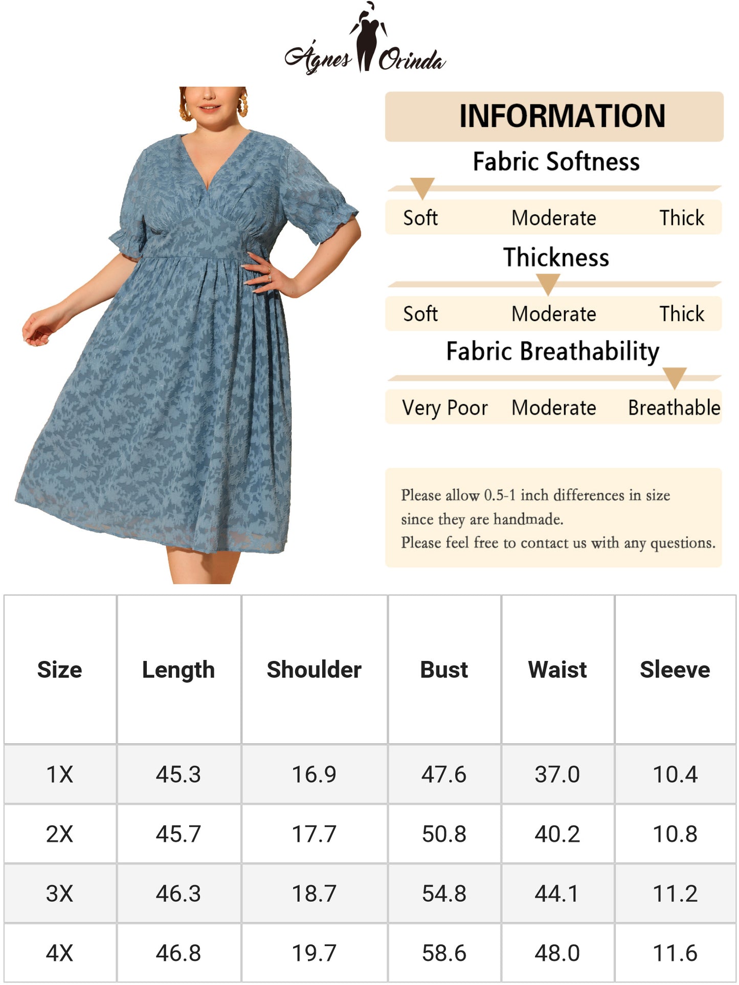 Women Plus Size Dress Casual V Neck Bubble Short Sleeve Semi Sheer Swing Flowy Summer Dresses