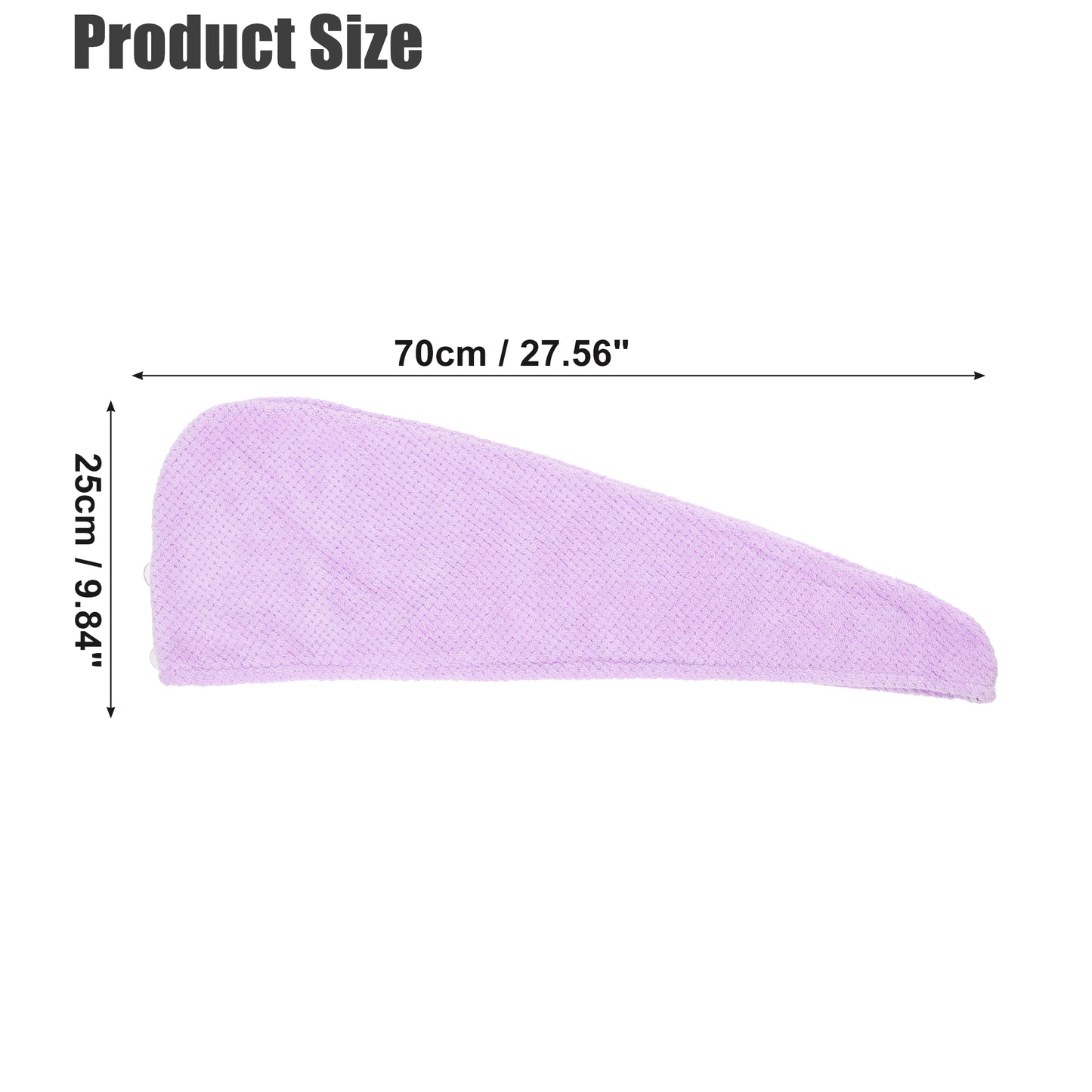 2 Pcs Soft Hair Towel Wrap, Coral Fleece Drying Towel Cap, 9.84x27.56 Inch Purple