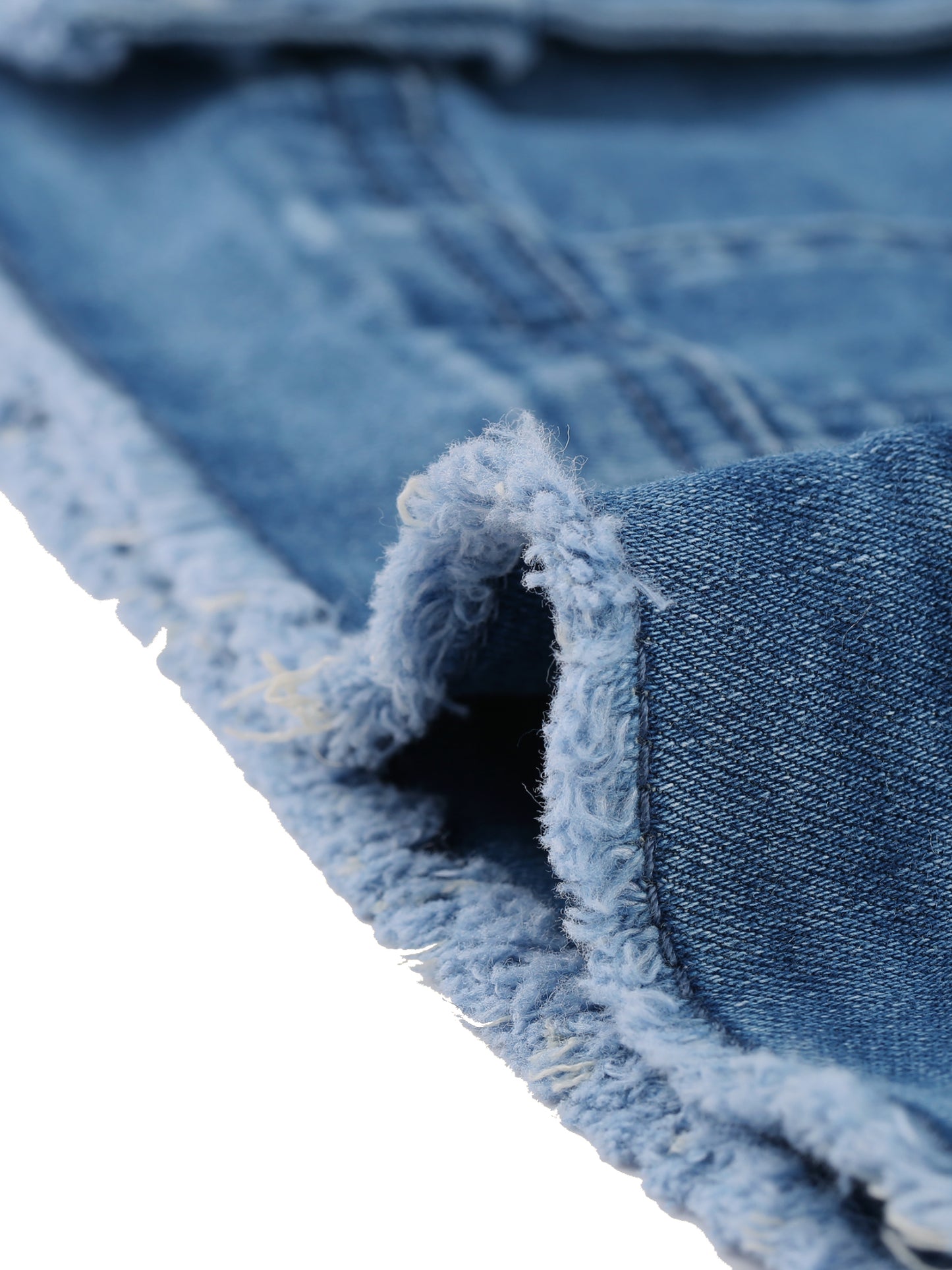 Chaqueta vaquera clásica lavada con dobladillo deshilachado para mujer, talla grande