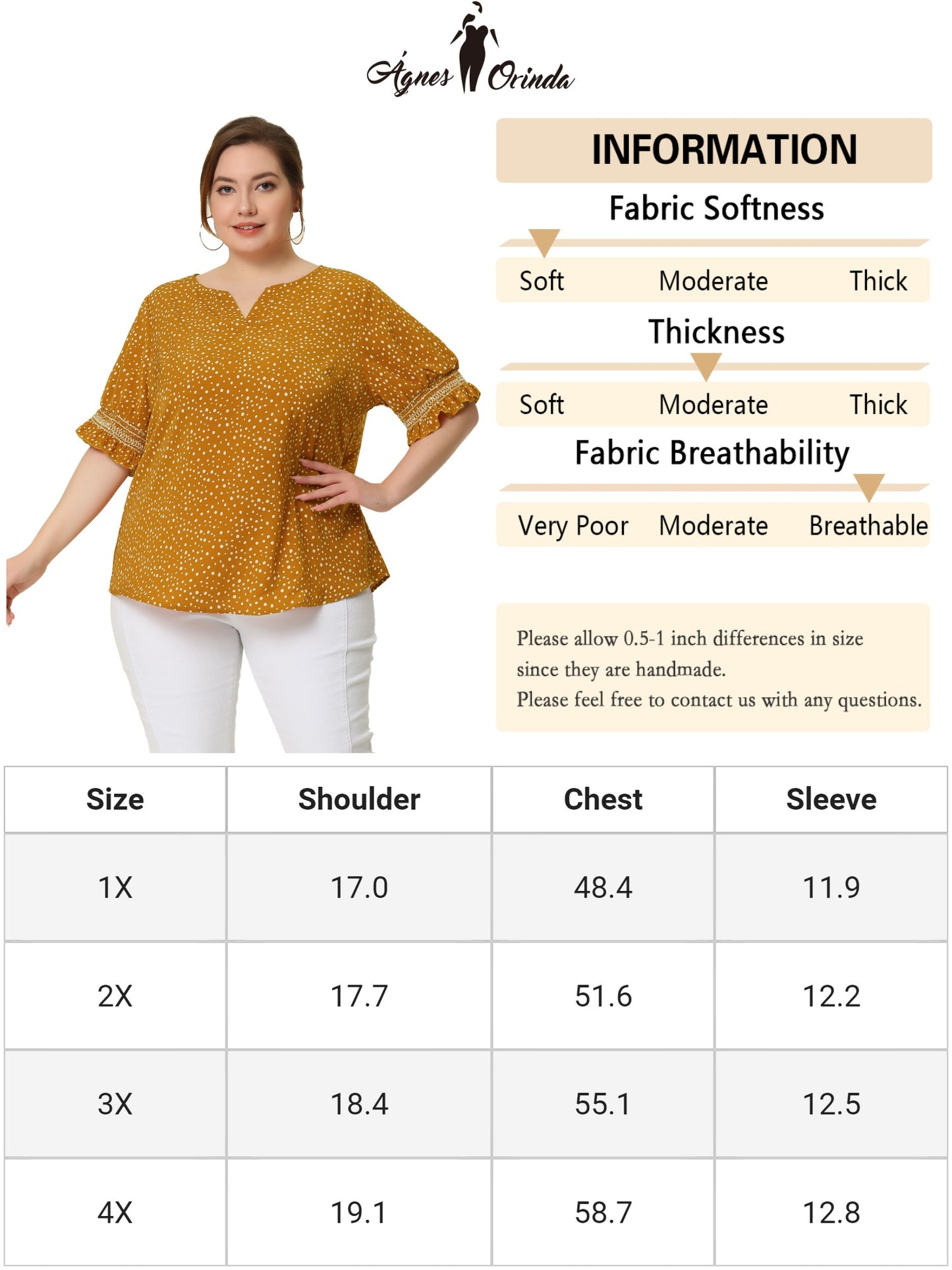 Women's Plus Size Blouse Pin Dots Smocked Floral Boho Blouse
