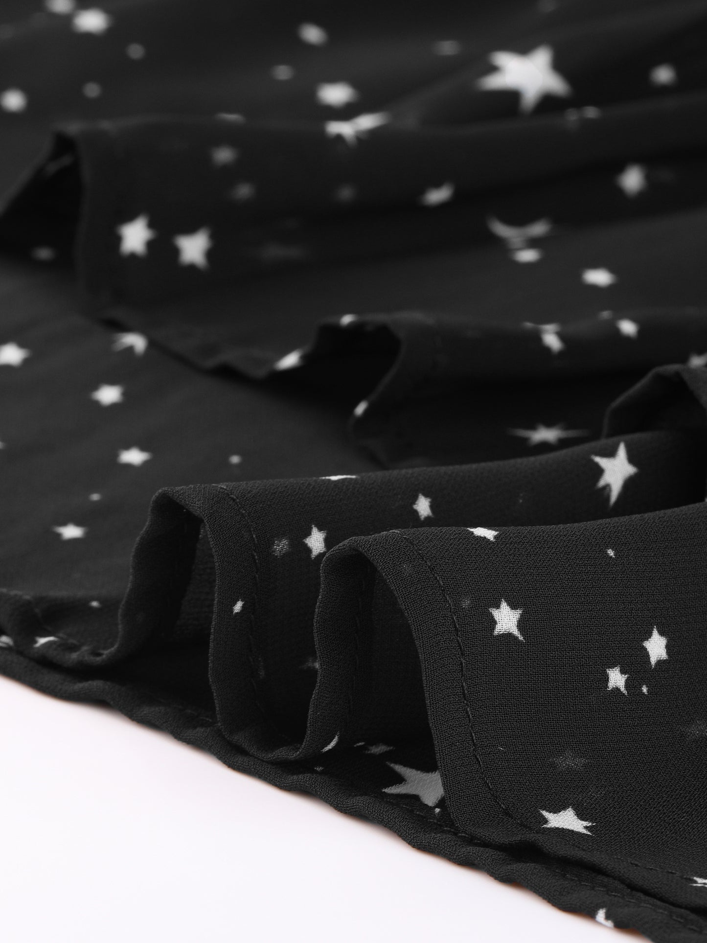 Falda midi holgada de gasa con volantes y estampado de verano para mujer