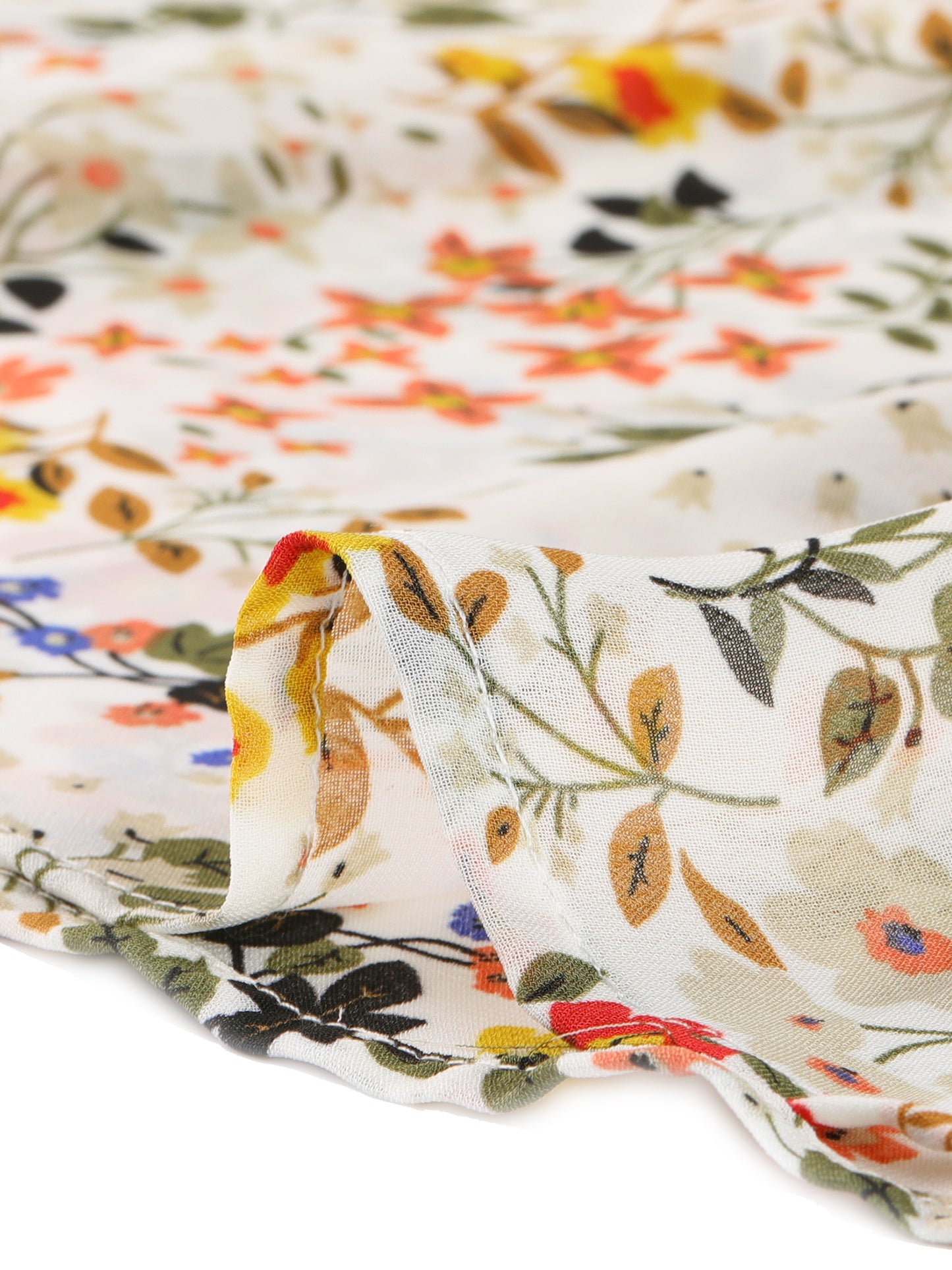 Falda midi holgada de gasa con volantes y estampado de verano para mujer