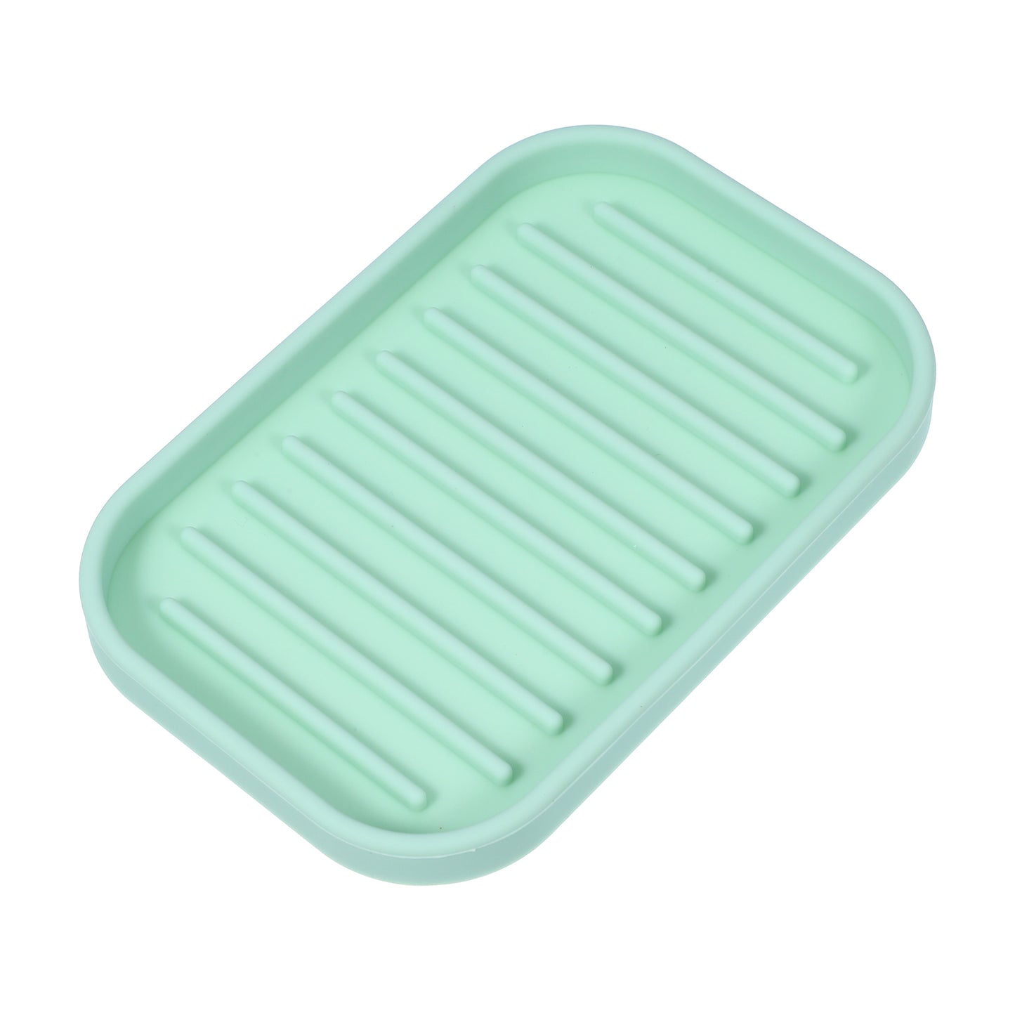 Silicone Soap Dish, Keep Soap Dry for Home Bathroom Kitchen, 13.5x9cm Light Green