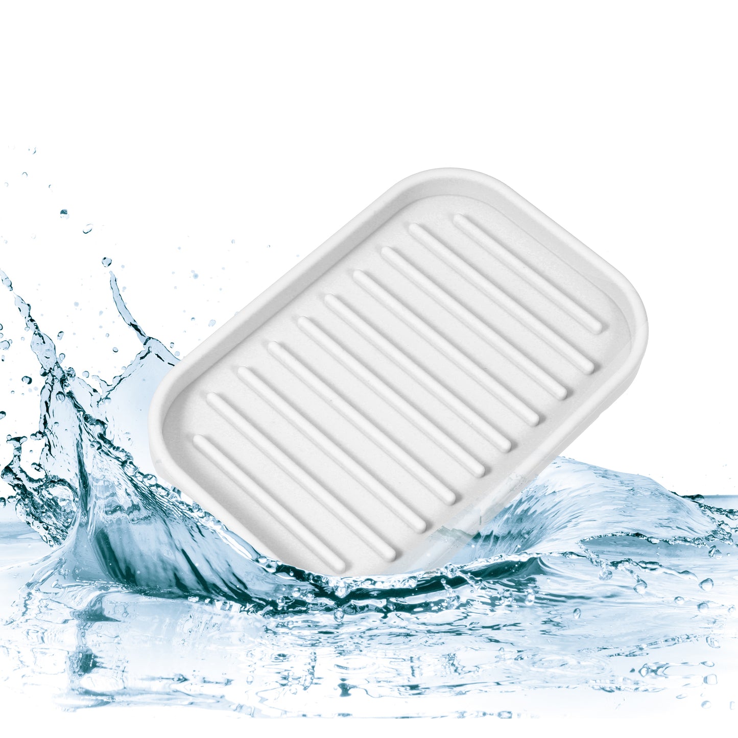 Silicone Soap Dish, Keep Soap Dry for Home Bathroom Kitchen, 13.5x9cm Light Gray