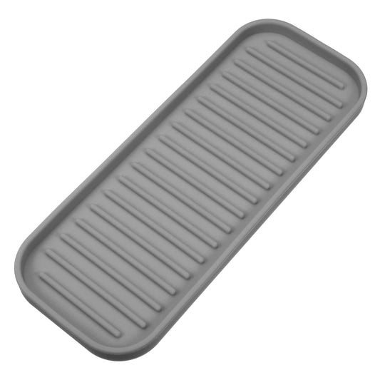 Jabonera de silicona, mantiene el jabón seco para el hogar, baño, cocina, 23 x 9 cm, gris oscuro