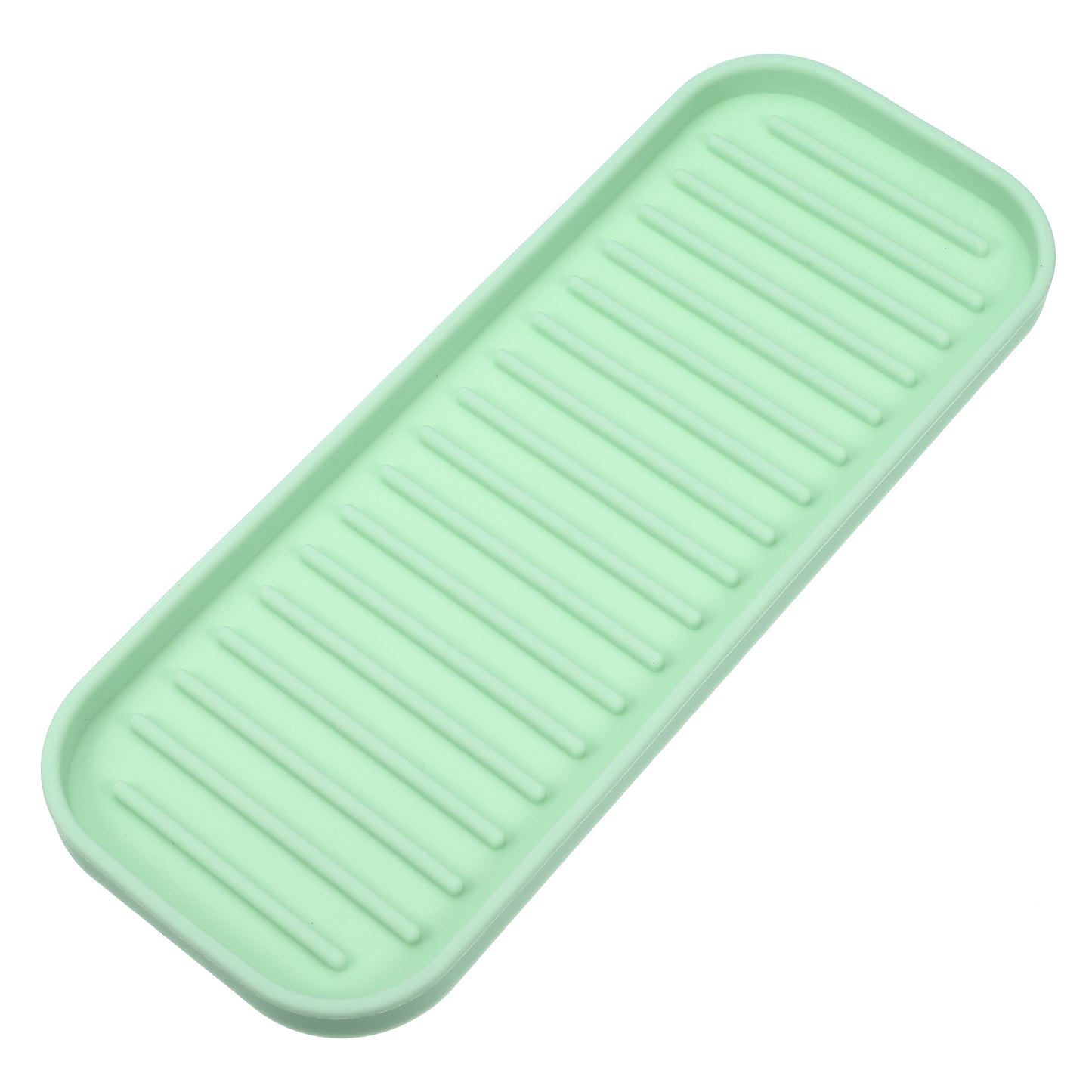 Jabonera de silicona, mantiene el jabón seco para el hogar, baño, cocina, 23 x 9 cm, verde claro