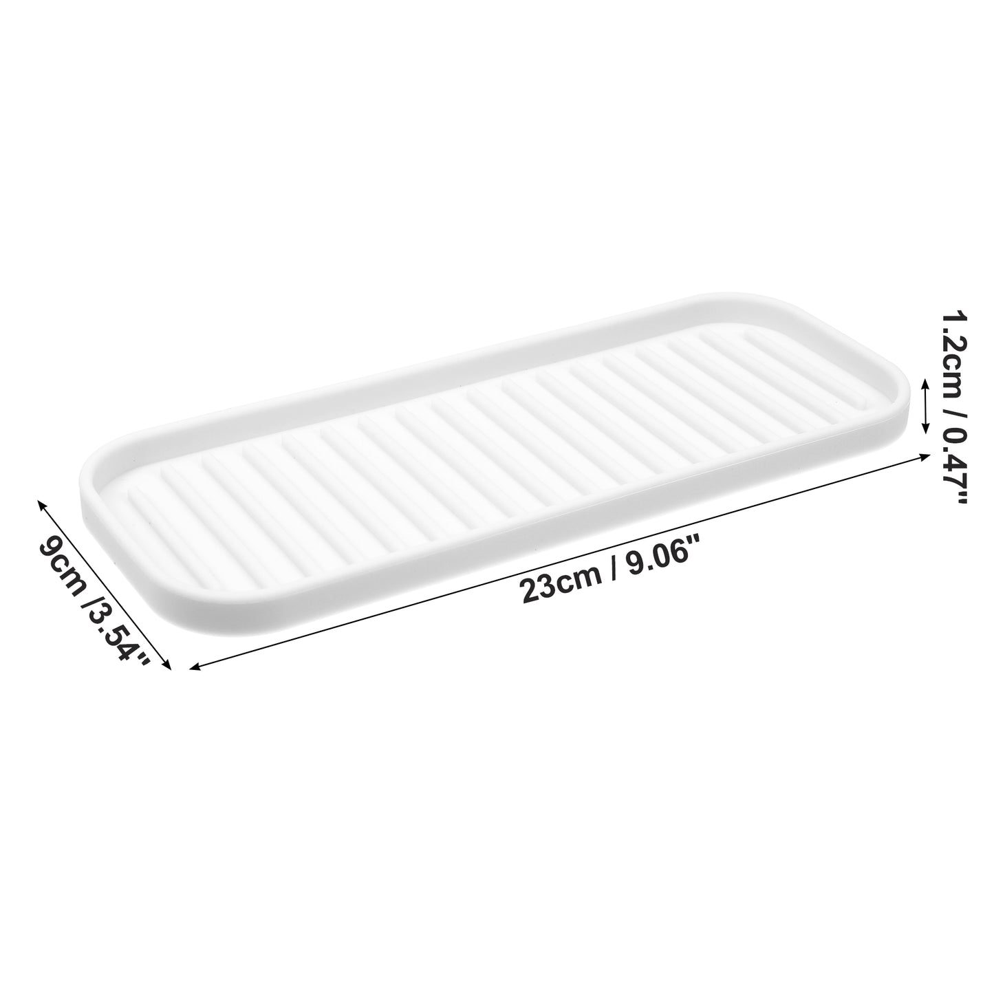 Silicone Soap Dish, Keep Soap Dry for Home Bathroom Kitchen, 23x9cm White