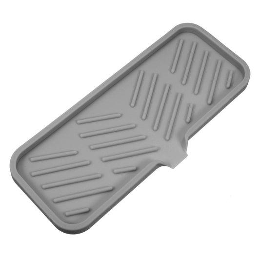 Jabonera de silicona escurridora para baño y cocina, 23 x 10 cm, gris oscuro