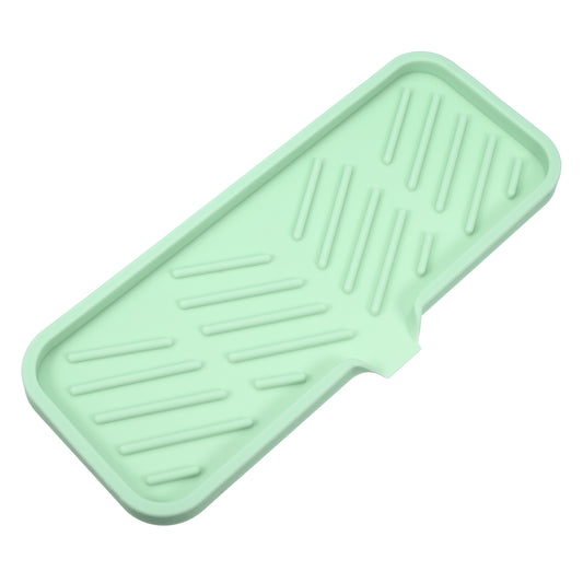 Jabonera de silicona escurridora para baño y cocina, 23 x 10 cm, color verde claro