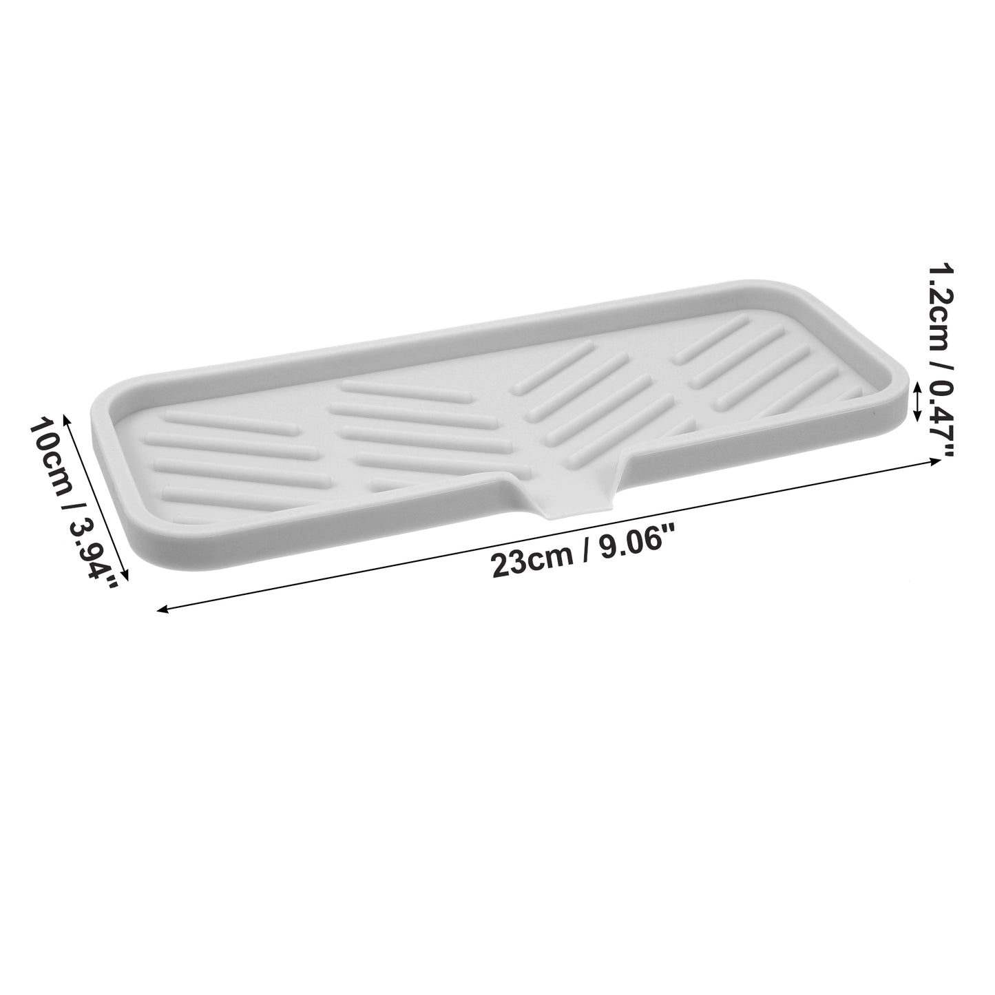 Draining Silicone Soap Dish for Home Bathroom Kitchen, 23x10cm Light Gray