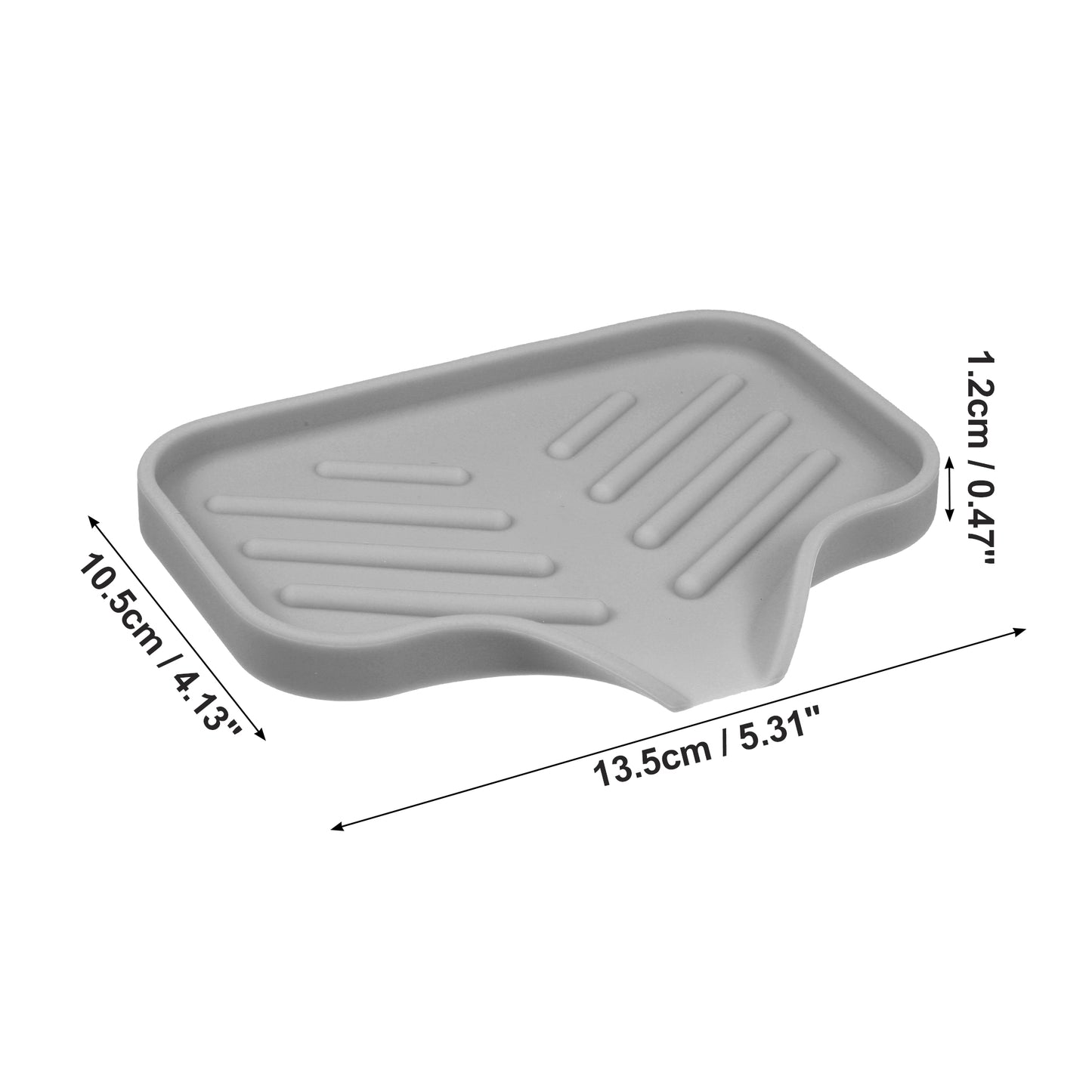 Draining Silicone Soap Dish for Home Bathroom Kitchen, 13.5x10.5cm Dark Gray