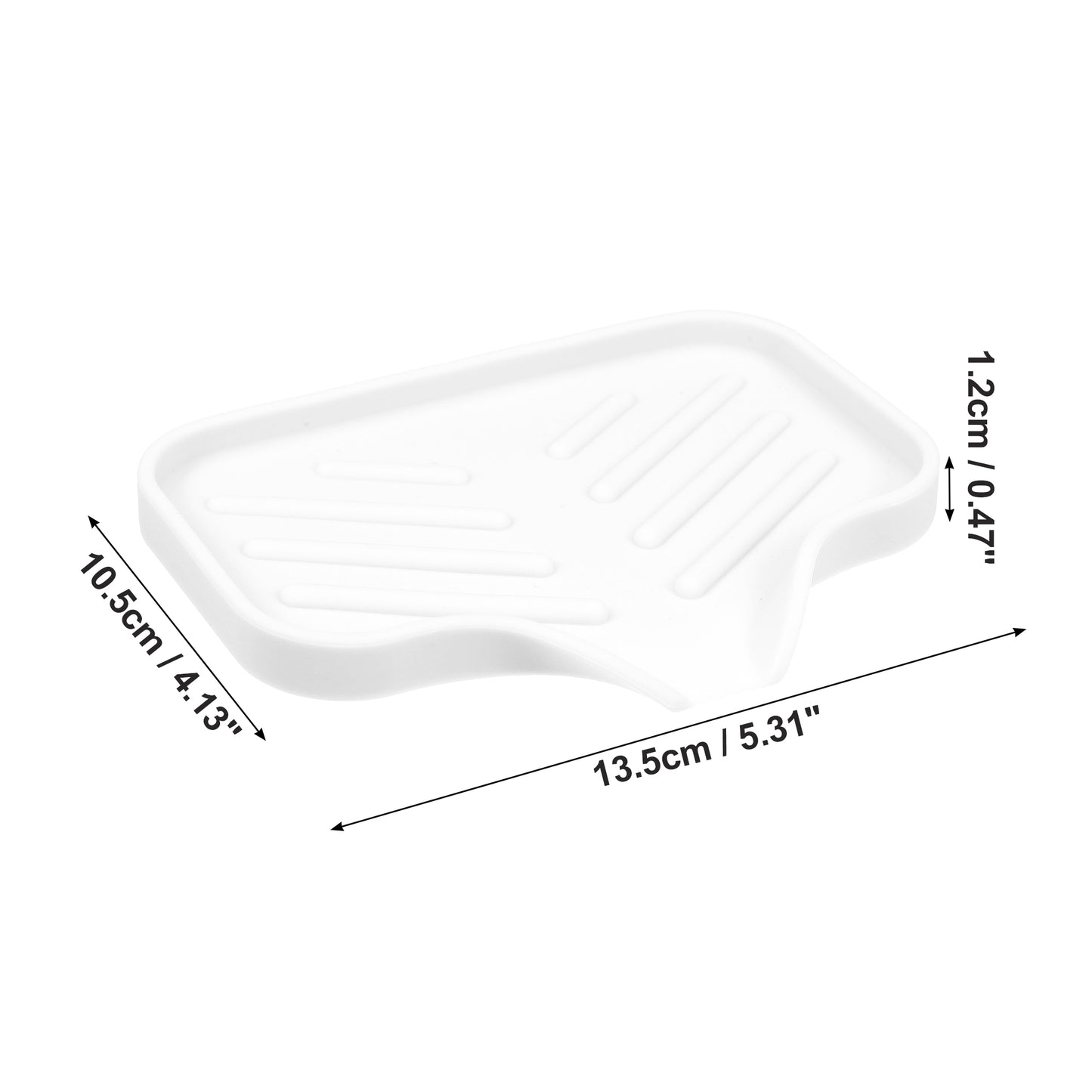 Draining Silicone Soap Dish for Home Bathroom Kitchen, 13.5x10.5cm White