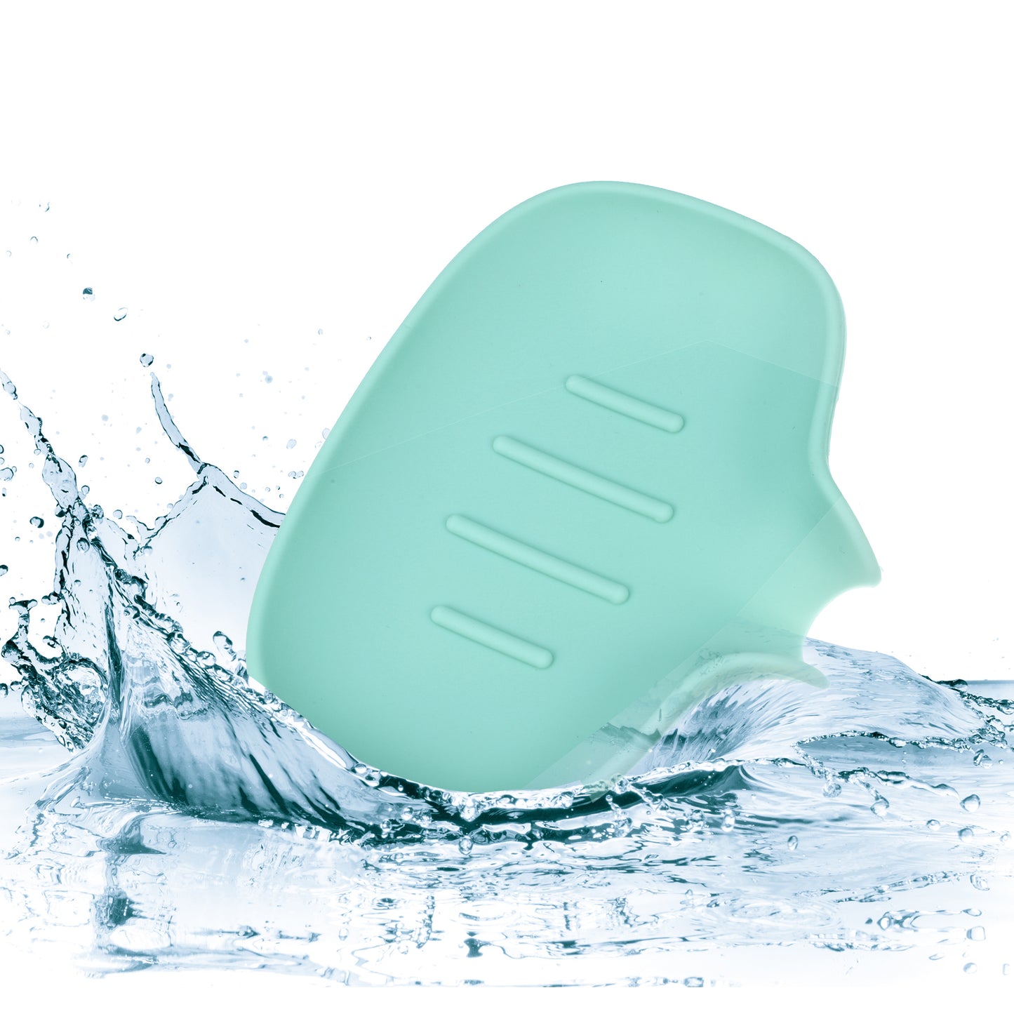 Jabonera de silicona con escurridor, bandeja para jabón de baño y cocina, 14,5 x 11,3 cm, color verde