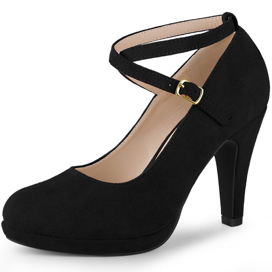 Zapatos Mary Jane con plataforma y tiras cruzadas para mujer