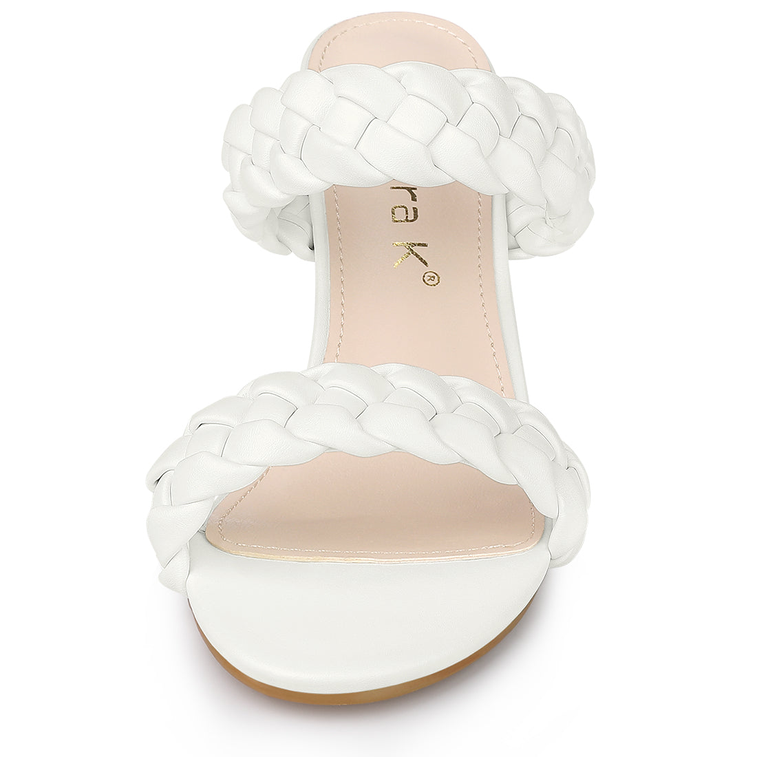 Sandalias de tacón grueso con plataforma y trenzado para mujer