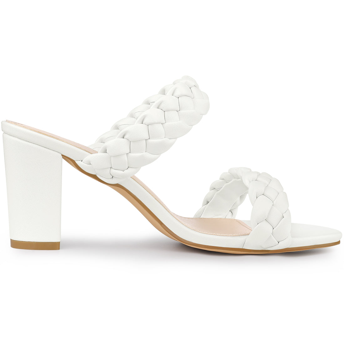 Sandalias de tacón grueso con plataforma y trenzado para mujer