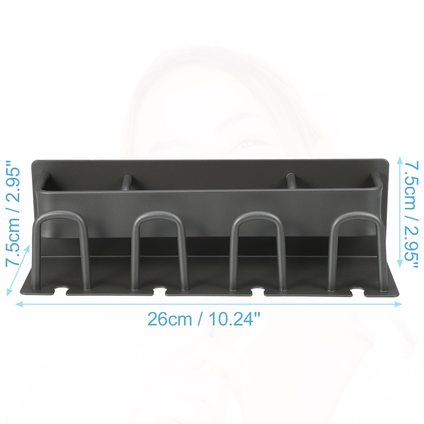 Soporte de pared para cepillos de dientes y pasta de dientes para baño, 26,5 x 7,5 x 7,5 cm, color gris
