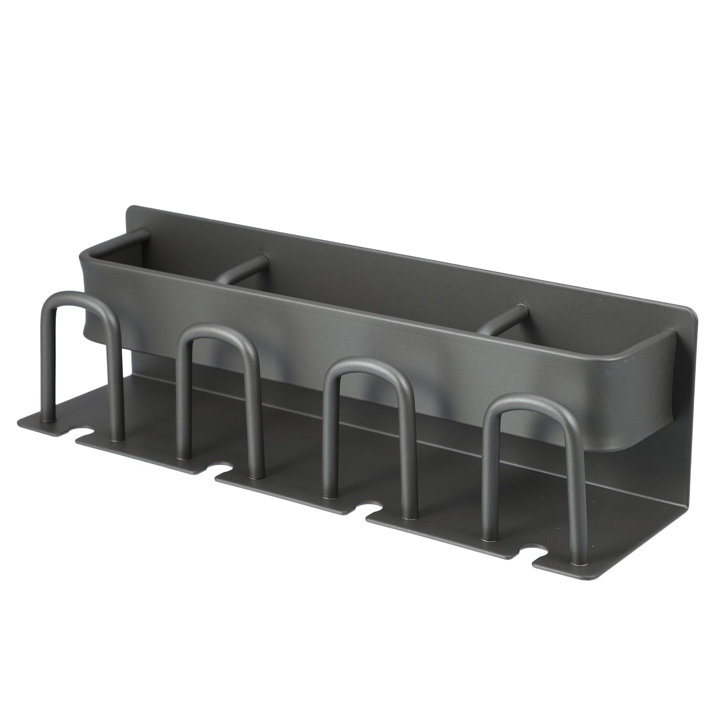 Soporte de pared para cepillos de dientes y pasta de dientes para baño, 26,5 x 7,5 x 7,5 cm, color gris