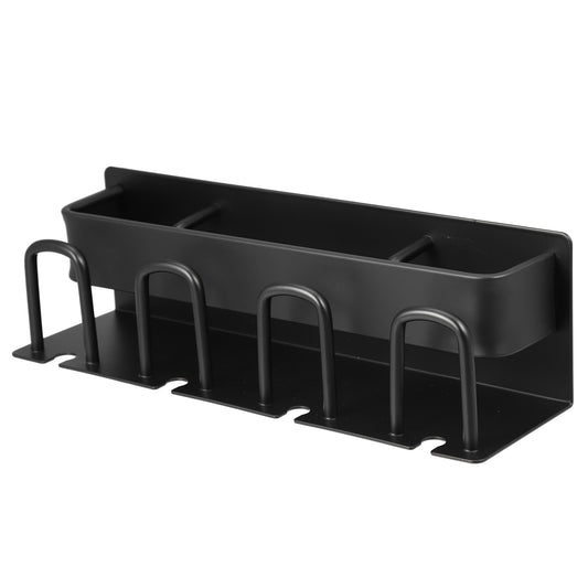 Wall Mounted Toothbrush Toothpaste Holders for Bathroom, 10.24"x2.95"x2.95" Black